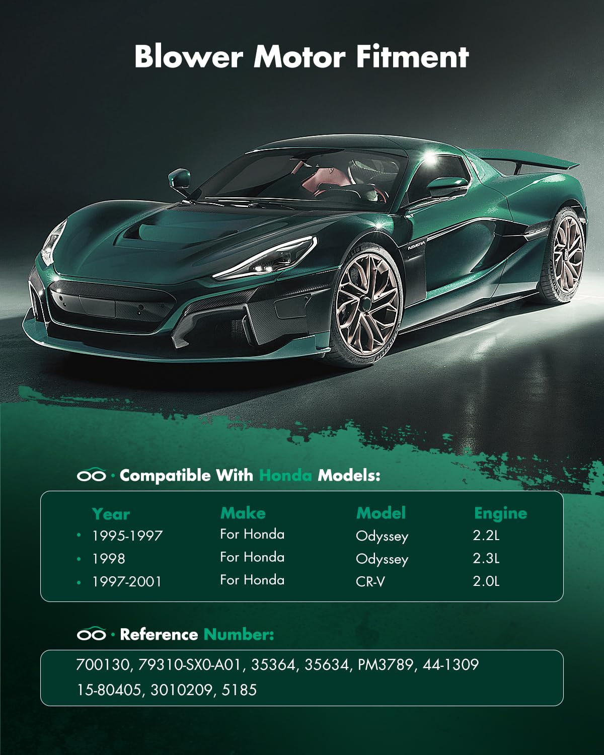 Scitoo 700130 Front Hvac Blower Motor With Fan Cage For Honda For Cr-V L4 2.0L 1997 1998 1999 2000 2001,For Honda For Odyssey L4