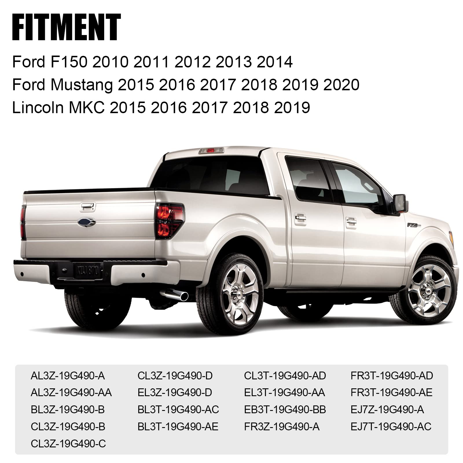 Autobaba Rear View Back Up Camera Compatible With 2010-2014 Ford F150 F-150 2015-2020 Mustang 2015-2019 Lincoln Mkc Reversing Pa