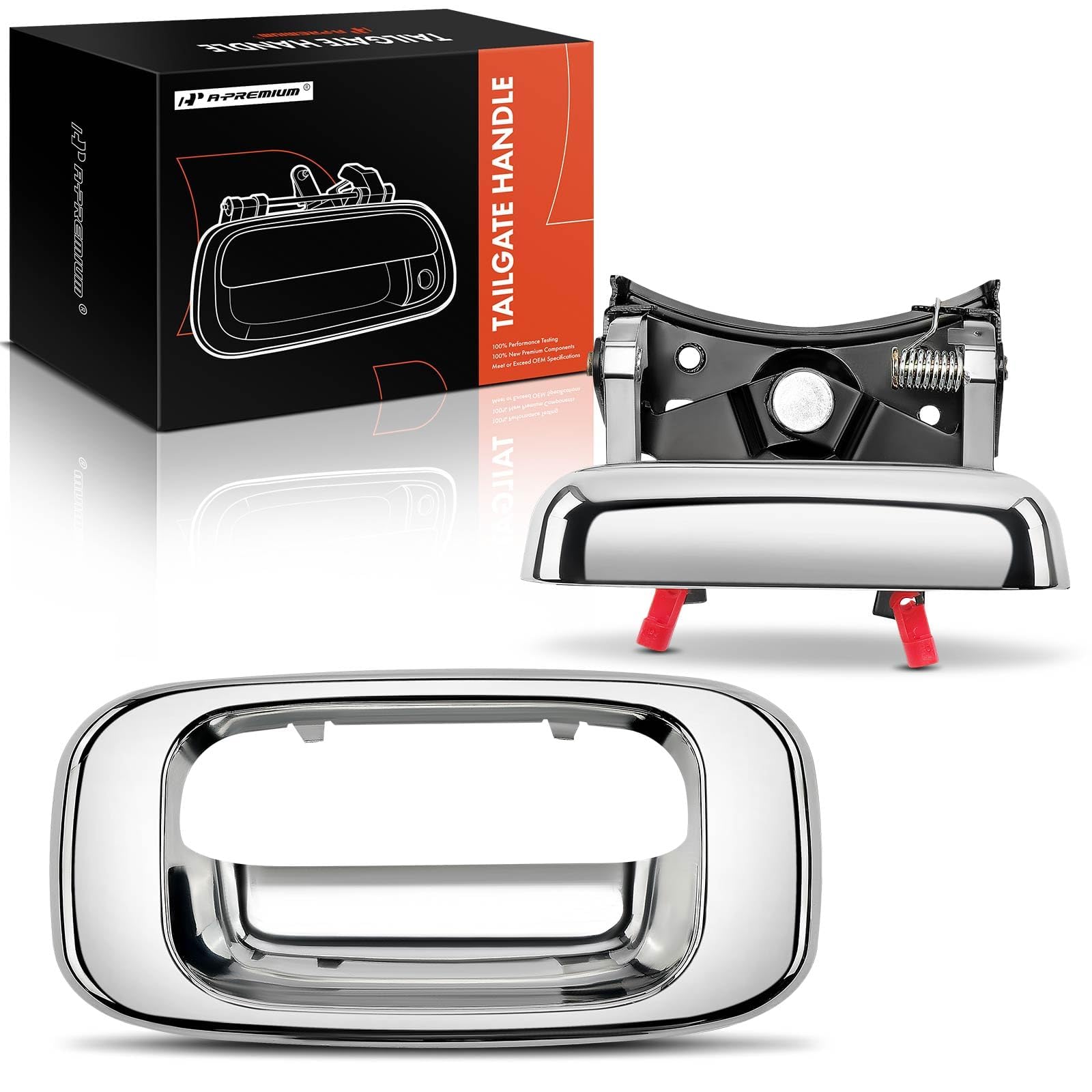 A-Premium - Tailgate Handle & Bezel Assembly - Compatible with 1999-2007 Chevy Silverado GMC Sierra 1500 2500 3500 - Chrome Fini