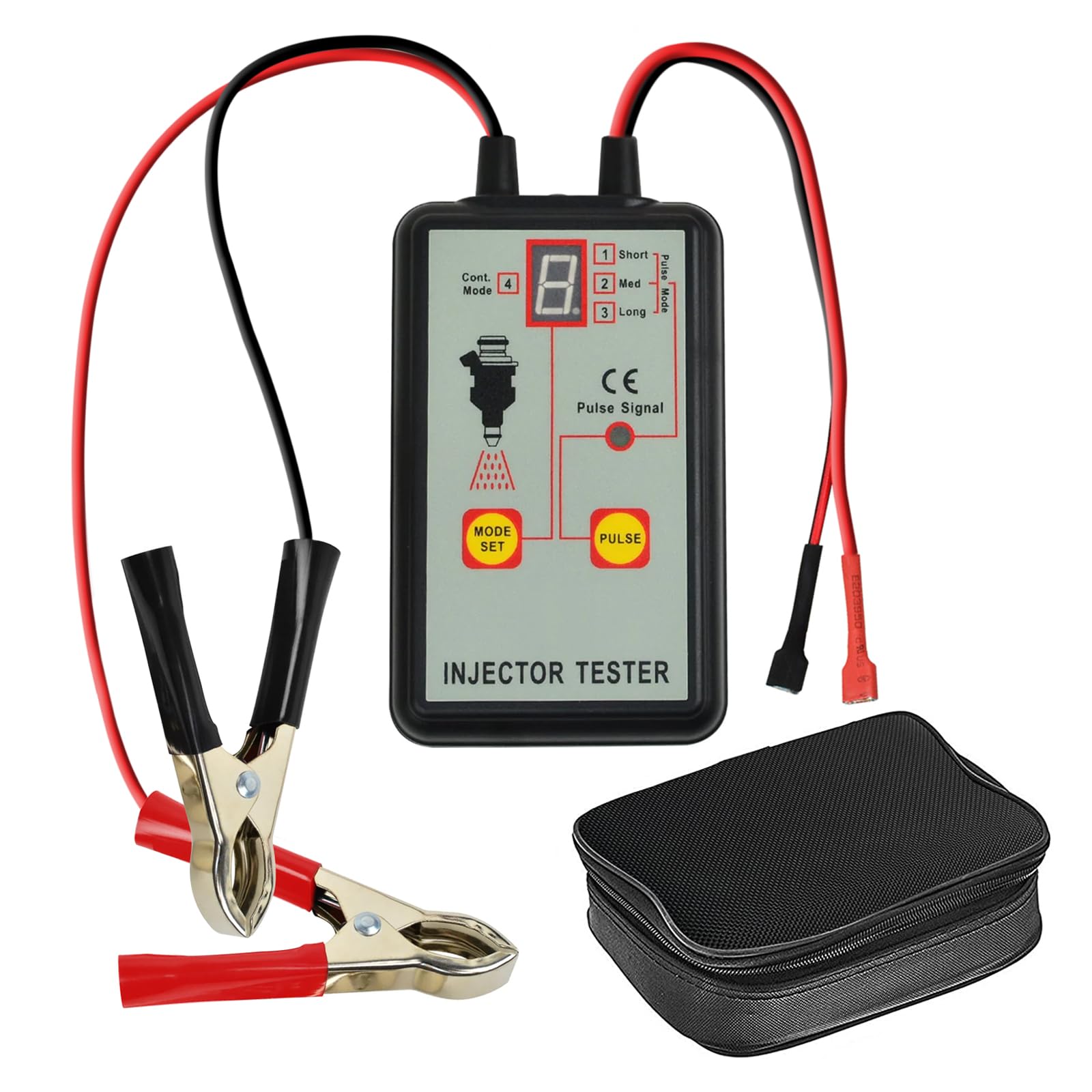 Automotive Fuel Injector Tester, 12V 4 Pulse Modes Handheld Car Vehicle Fuel Pressure System Diagnostic Scan Testing Tool Gauge,