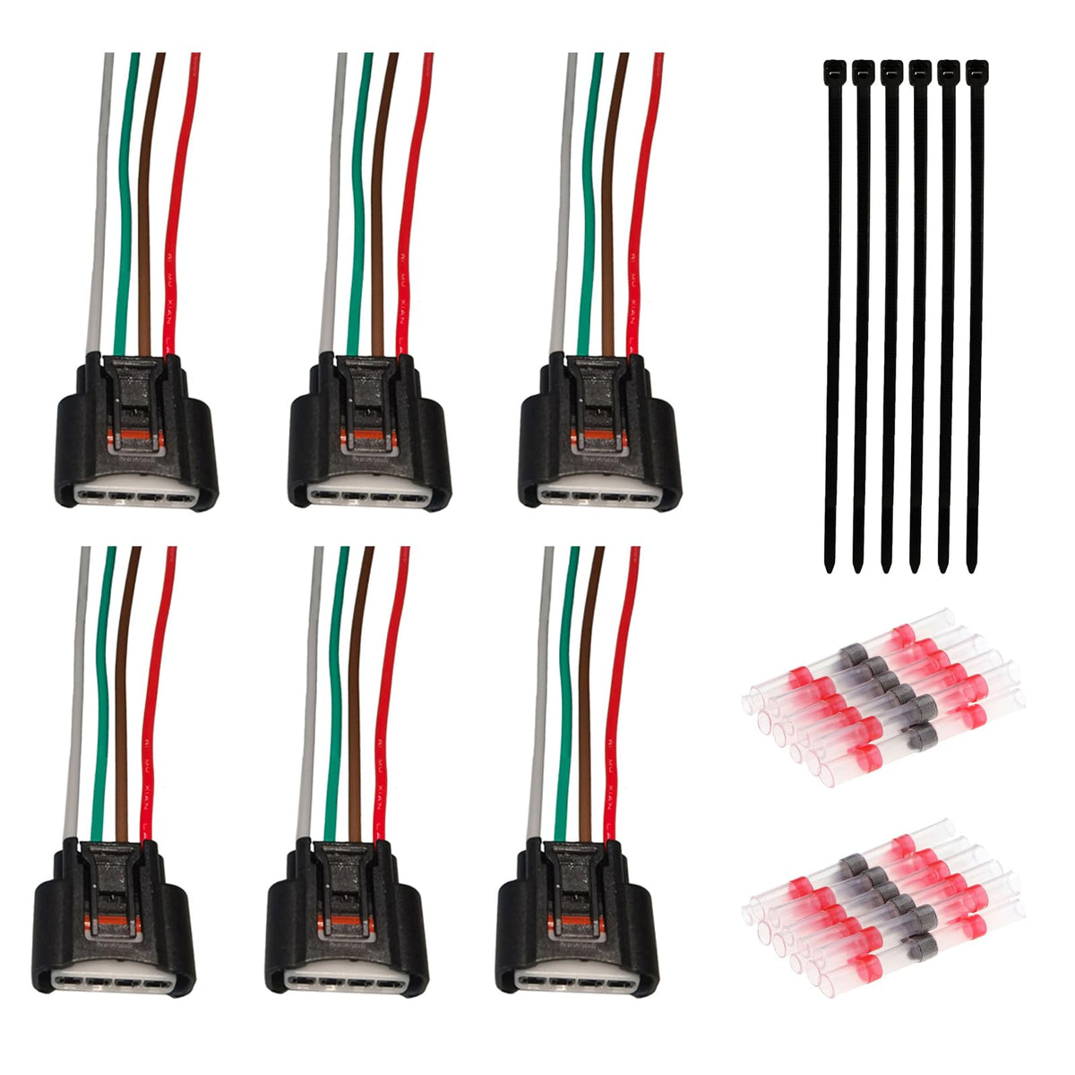 Set Of 6 Ignition Coil Connector Plug Harness Replacement For Chevrolet Toyota Lexus Pontiac Scion Ignition Coil Female Connecto
