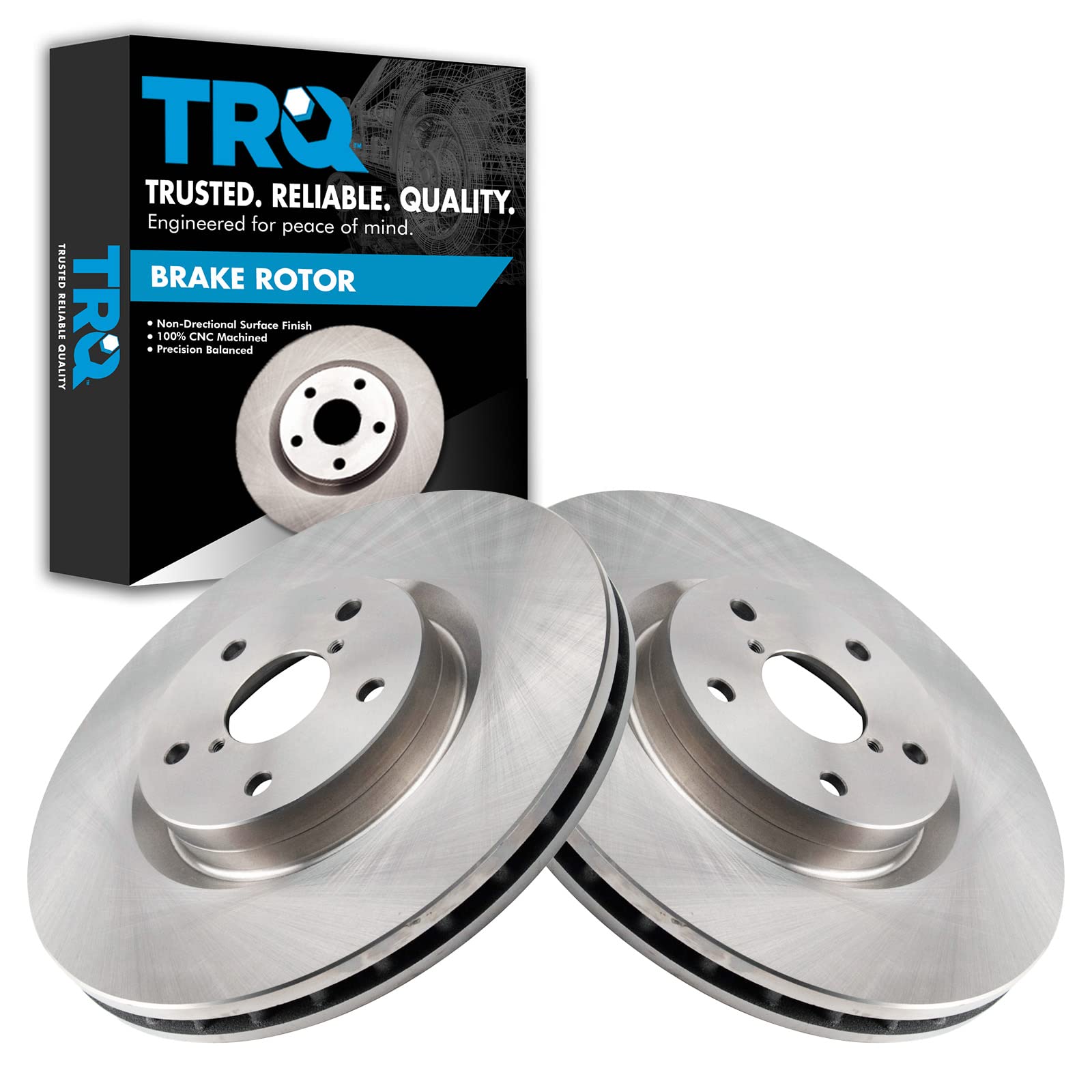 Trq Front Brake Rotors Set Vented Compatible With 2007-2014 Subaru Impreza 2015-2017 Wrx Sti