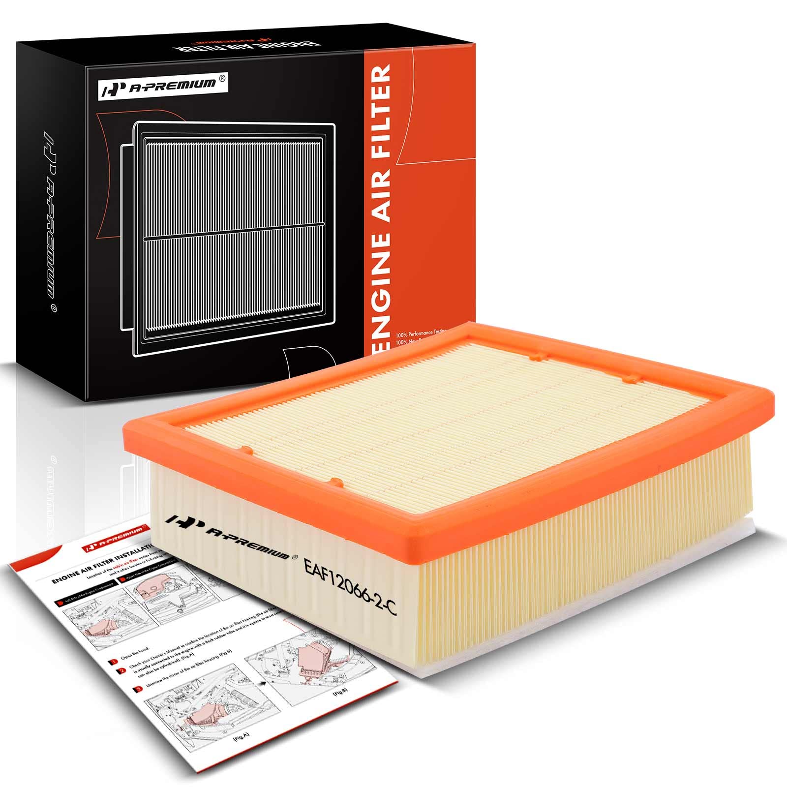 A-Premium Engine Air Filter Compatible With Fiat 500X & Jeep Compass, Renegade & Ram Promaster City, 2015-2022, 1.4L 2.4L, Flexible Panel, Replace# 68247339Aa