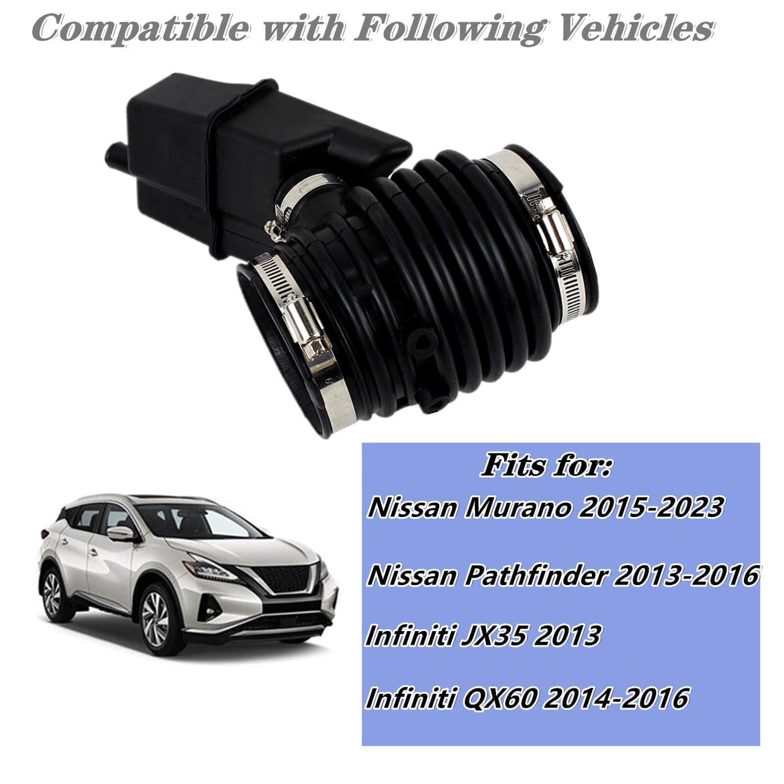 Engine Air Intake Hose 16576-3JA0A, For Nissan Murano 2015-2023 Pathfinder 2013-2016,For Infiniti QX60 2014-2016 JX35 2013,Air M