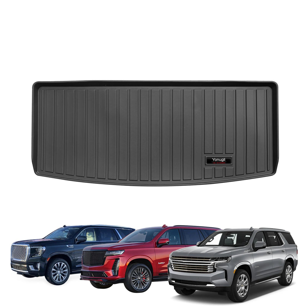 for 2021-2024 2025 Chevy Tahoe/GMC Yukon (Not XL)/Cadillac Escalade (Not ESV) Trunk Cargo Mats Liner TPE All Weather Protection 