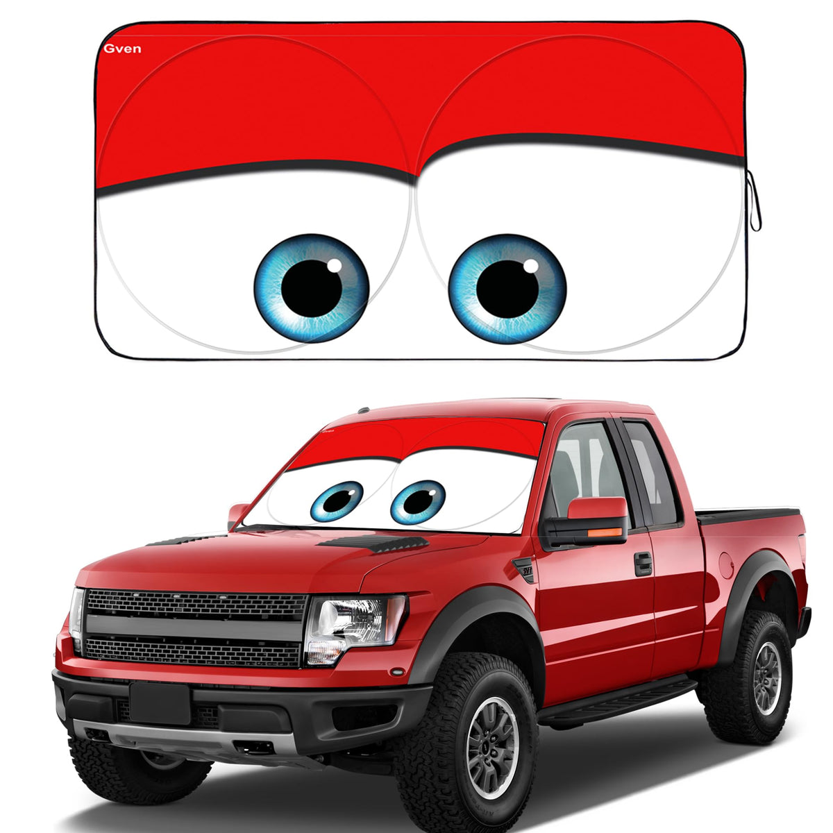 Gven Windshield Sun Shade 2025 Truck Windshield Cover Sun Shade Automotive Interior Sun Protection Front Windshield Car Eyes Sun