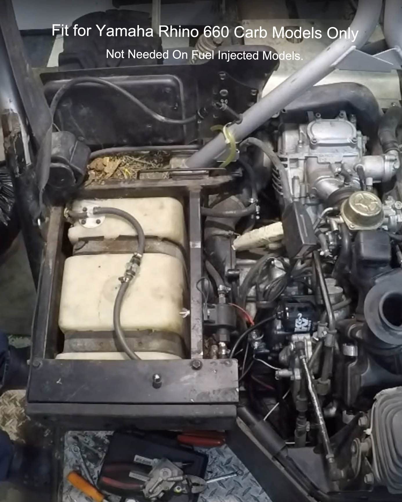 Billet Fuel Pickup Gas Pump Tank Compatible With Yamaha Rhino 660 450 Carb Models, 6061-T6 Aluminium Oil Pump Tank, Silver