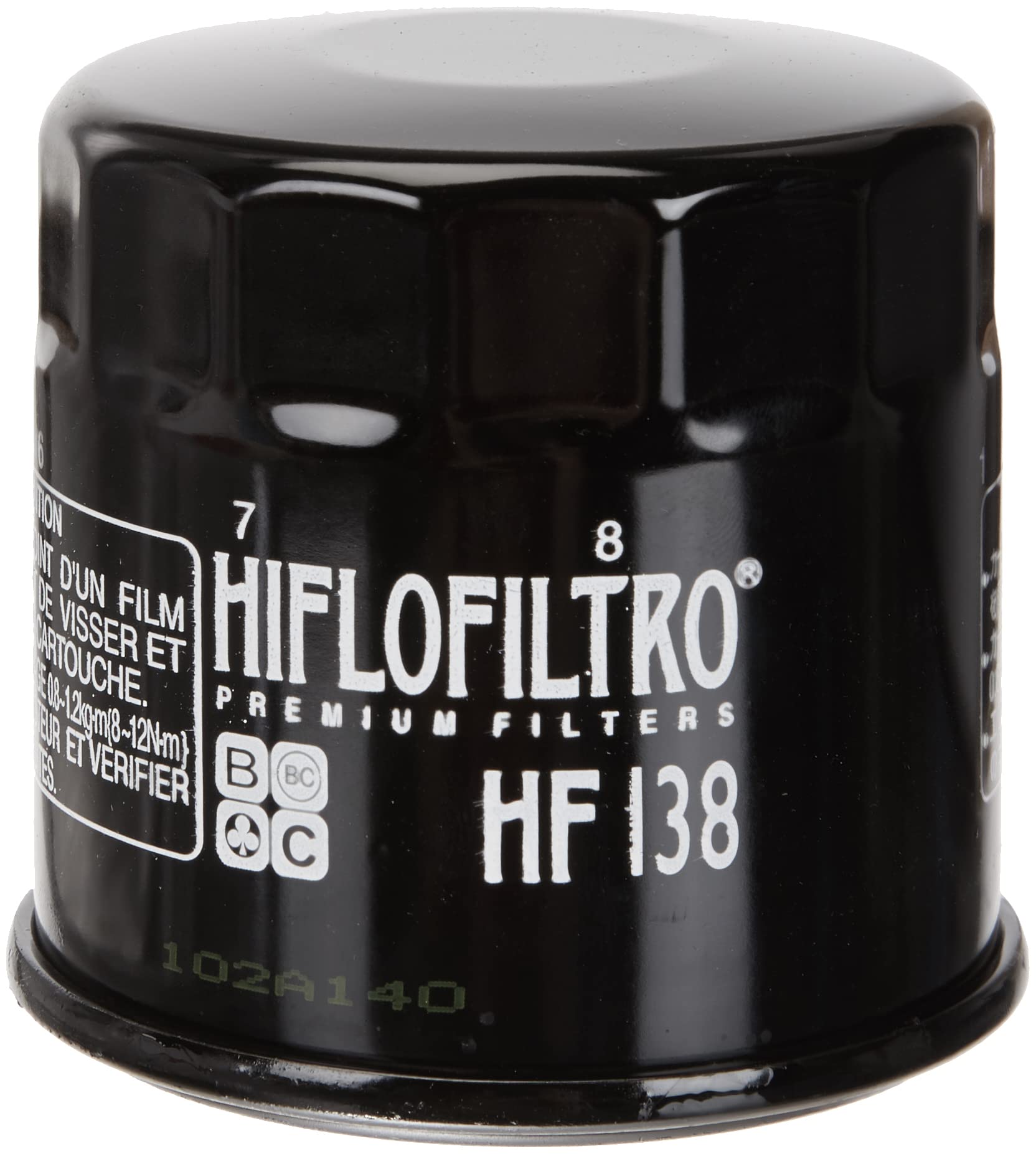 Hiflofiltro Hf138 Black Standard Premium Oil Filter, Single