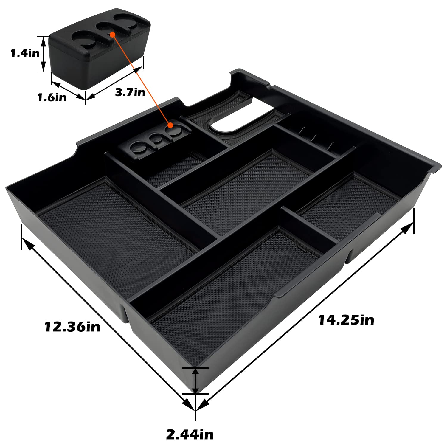 Jojomark Compatible With Toyota Tundra Accessories Center Console Tray Organizer For Tundra 2014-2020 2021 Insert Abs Armrest Bo