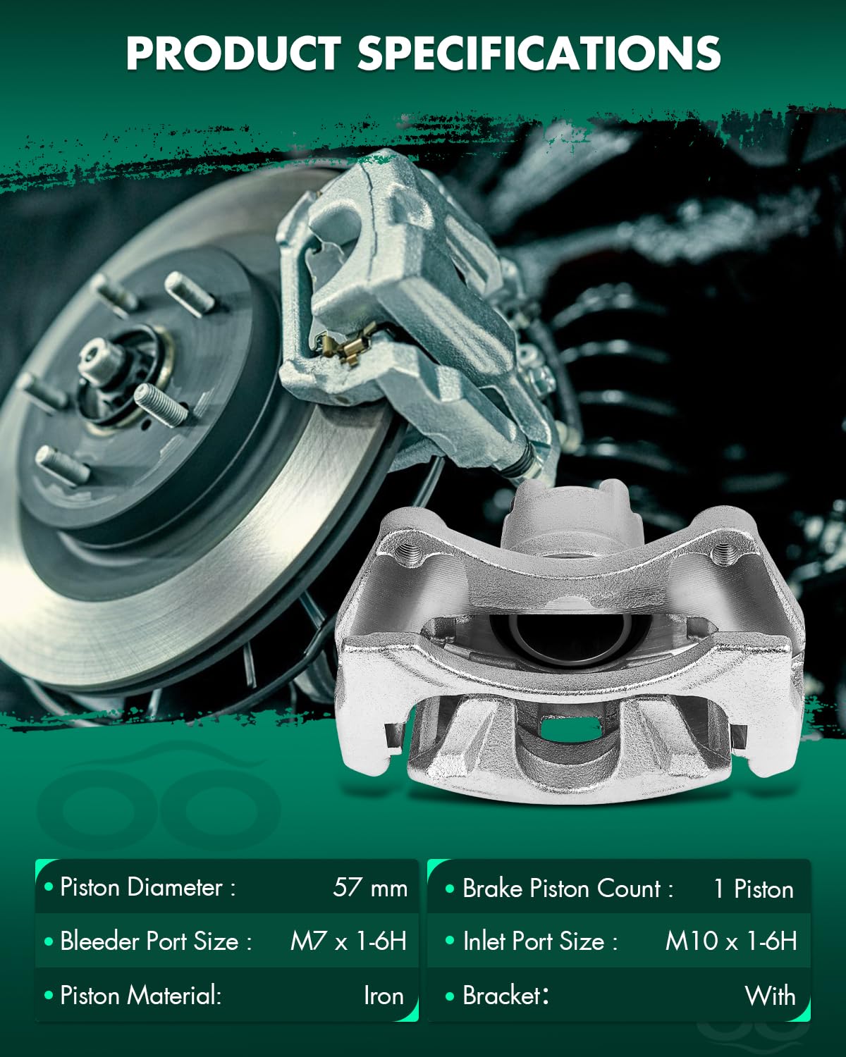 Scitoo 18B5033 Front Right Disc Brake Caliper Assembly W/Bracket For Chrysler For 200/For Cirrus/For Sebring,For Dodge For Aveng