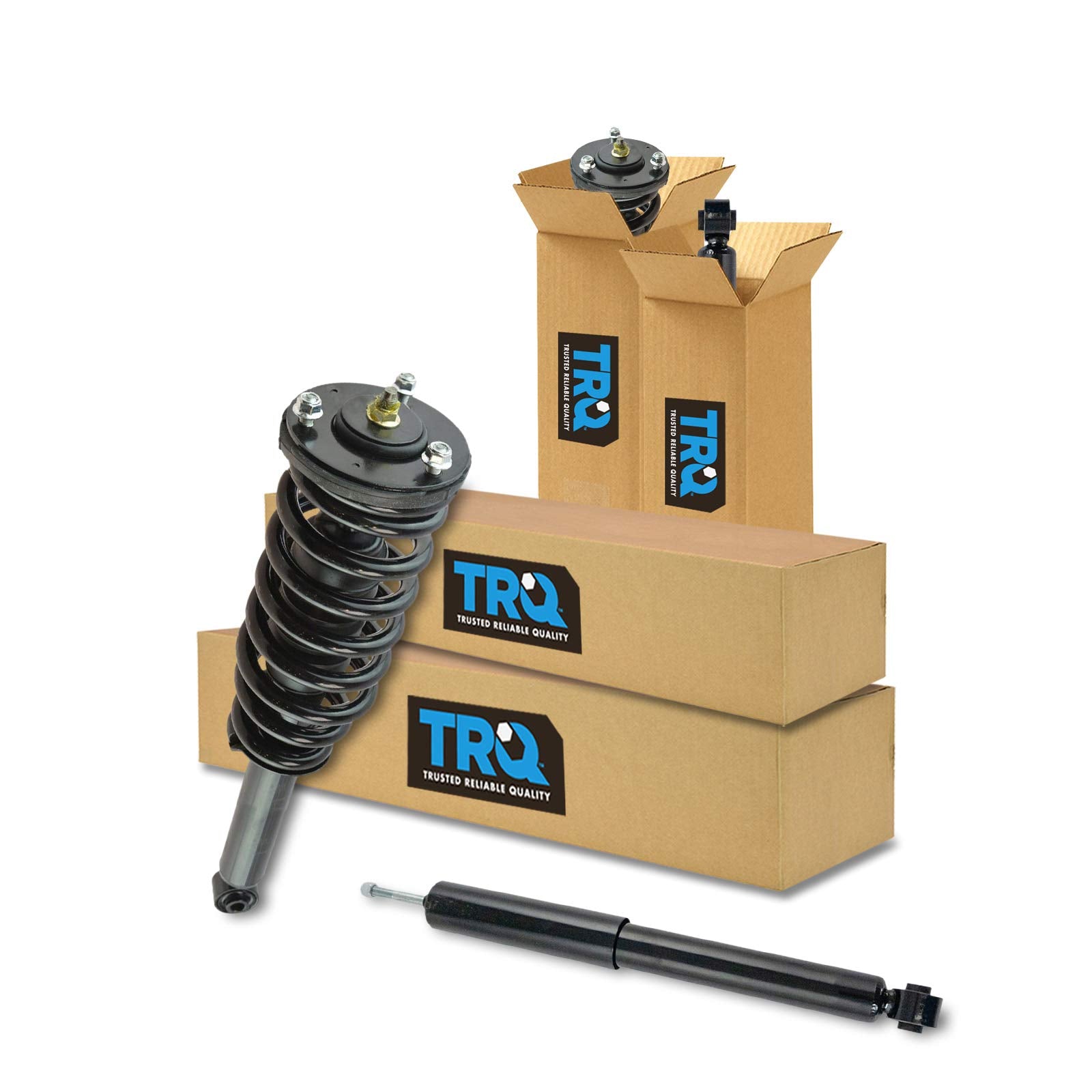 Trq Front And Rear Complete Strut Assembly & Shock Absorber Kit Shock & Spring Strut Assembly Compatible With 2007-2009 Kia Sore
