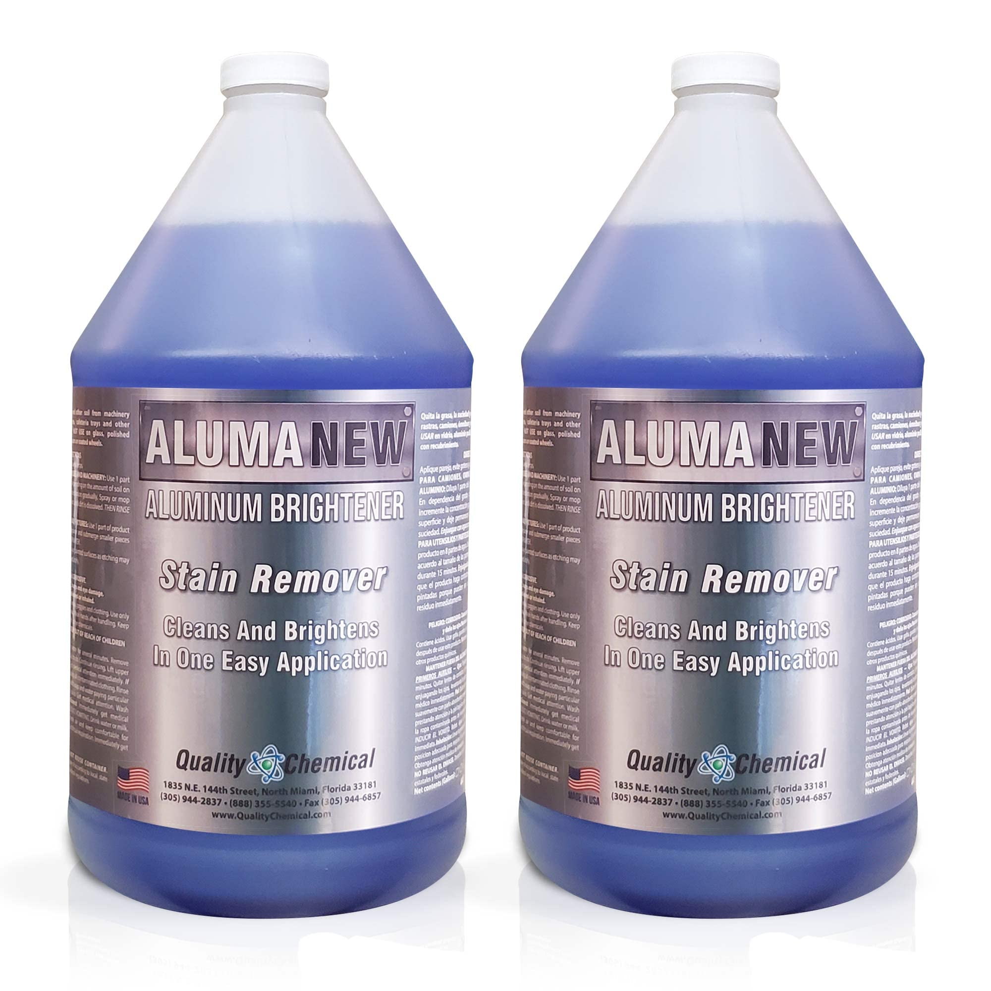 Quality Chemical Aluminum Brightener & Restorer - Aluminum Wheel And Pontoon Cleaner - Rim Cleaner 128 Oz (Pack Of 2)