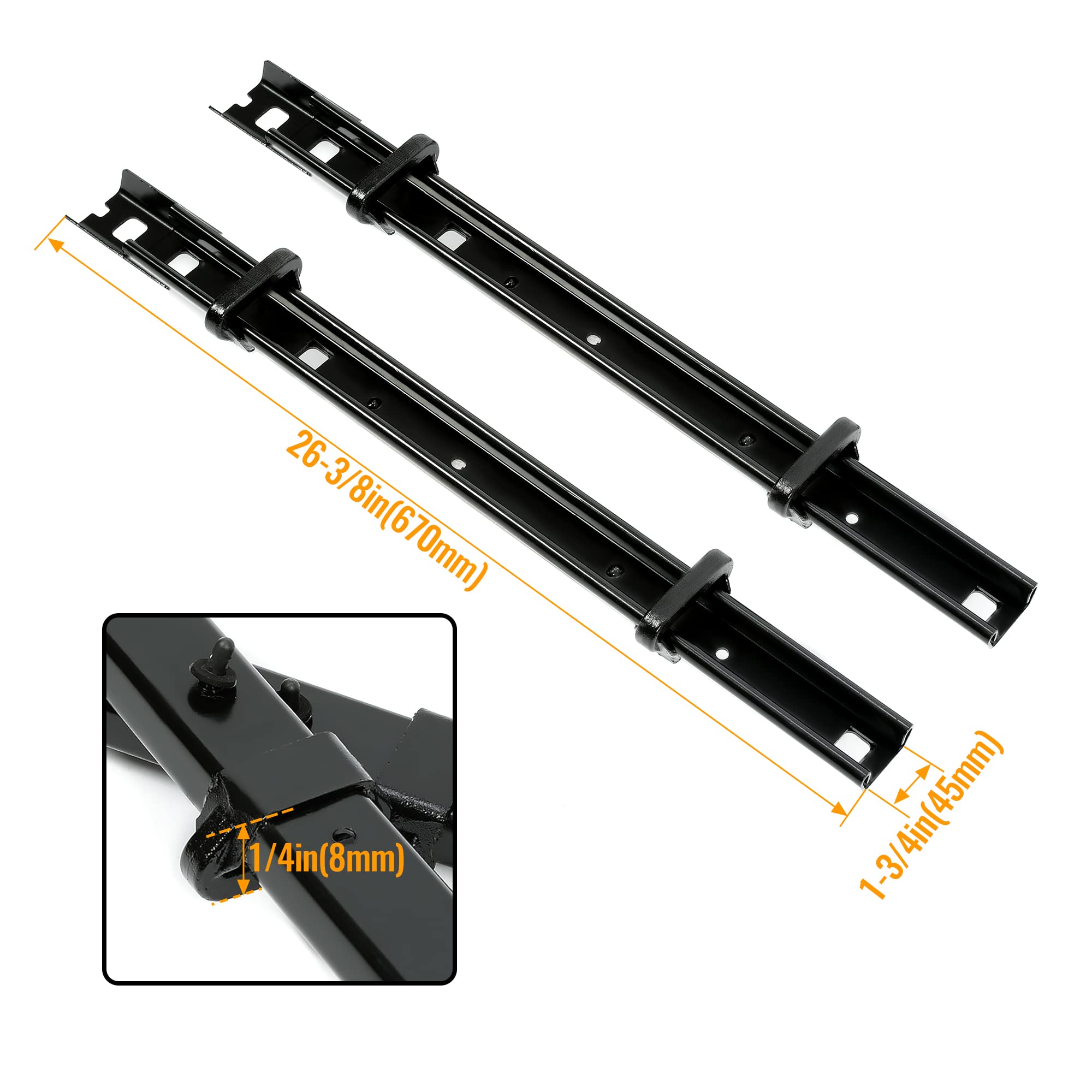 Kuafu Seat Bracket Compatible With 2015-2023 Ford Transit 2 Person Bench Seat Floor Track Bracket Black 2Pcs