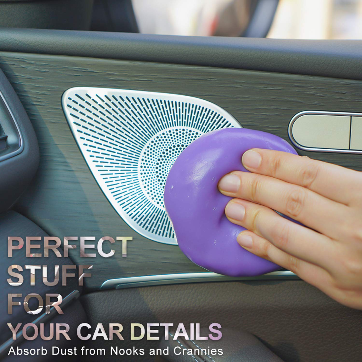 Ticarve Cleaning Gel For Car Cleaning Putty Car Slime For Cleaning Car Detailing Putty Detail Tools Car Interior Cleaner Automotive Car Cleaning Kits Keyboard Cleaner Blue Purple (2Pack)