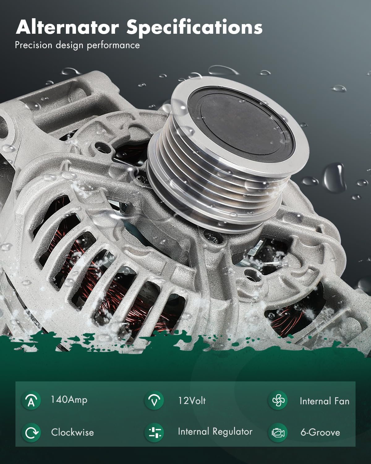 SCITOO Alternator Fits for Audi A4 A4 Quattro 09-12, A5 10-13, A5 Quattro 10-12, S4 10, Q5 11-12, 2.0L 3.0L - 12V 140Amp CW 6-Gr