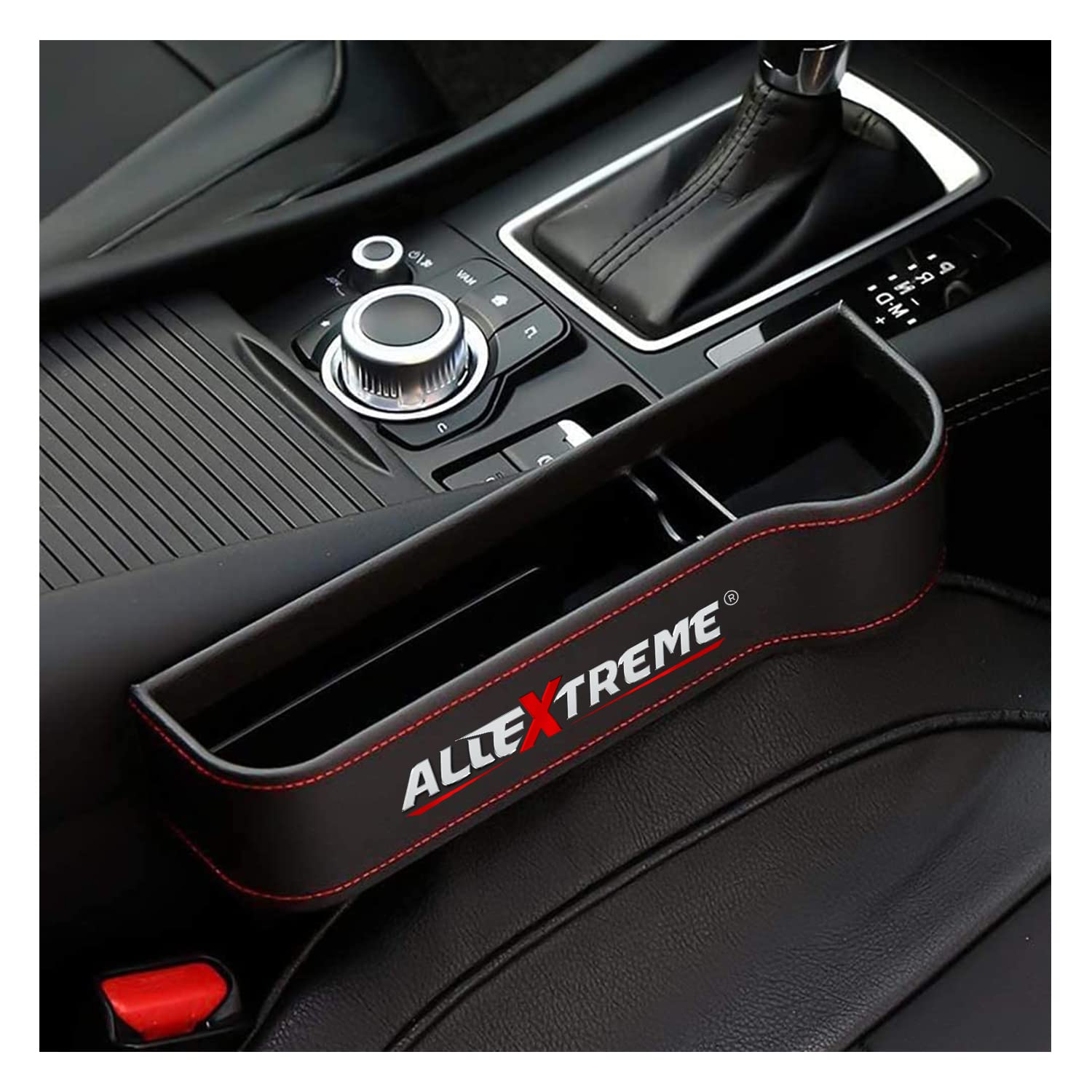 Allextreme Exso01 Car Seat Gap Filler Leather Pu Car Console Side Storage Organizer Seat Pockets Catch Caddy/Card Mobile Holder 