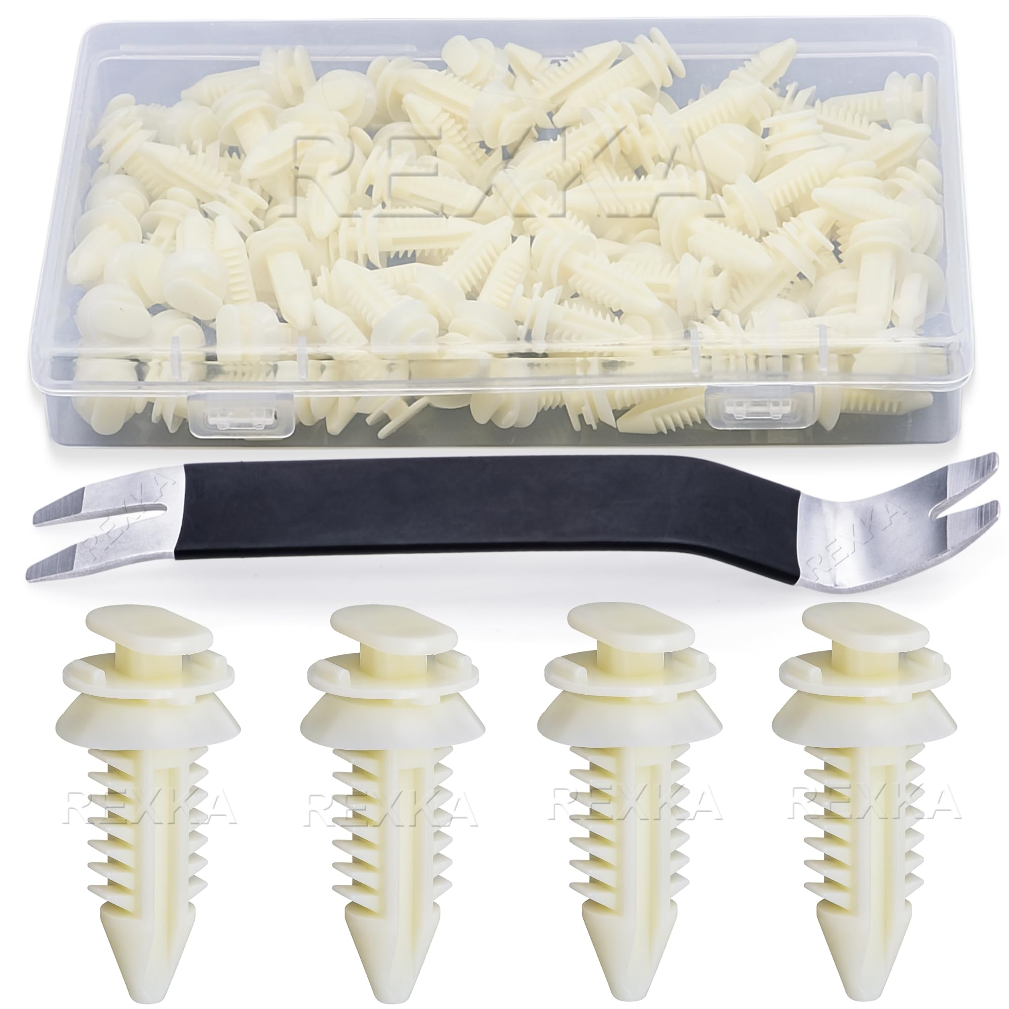 Rexka 81Pcs Door Panel Clips Retainers 15545202 Compatible With Gm Chevrolet Gmc Trucks Chevy Pickup Suv - Multipurpose Auto Tri