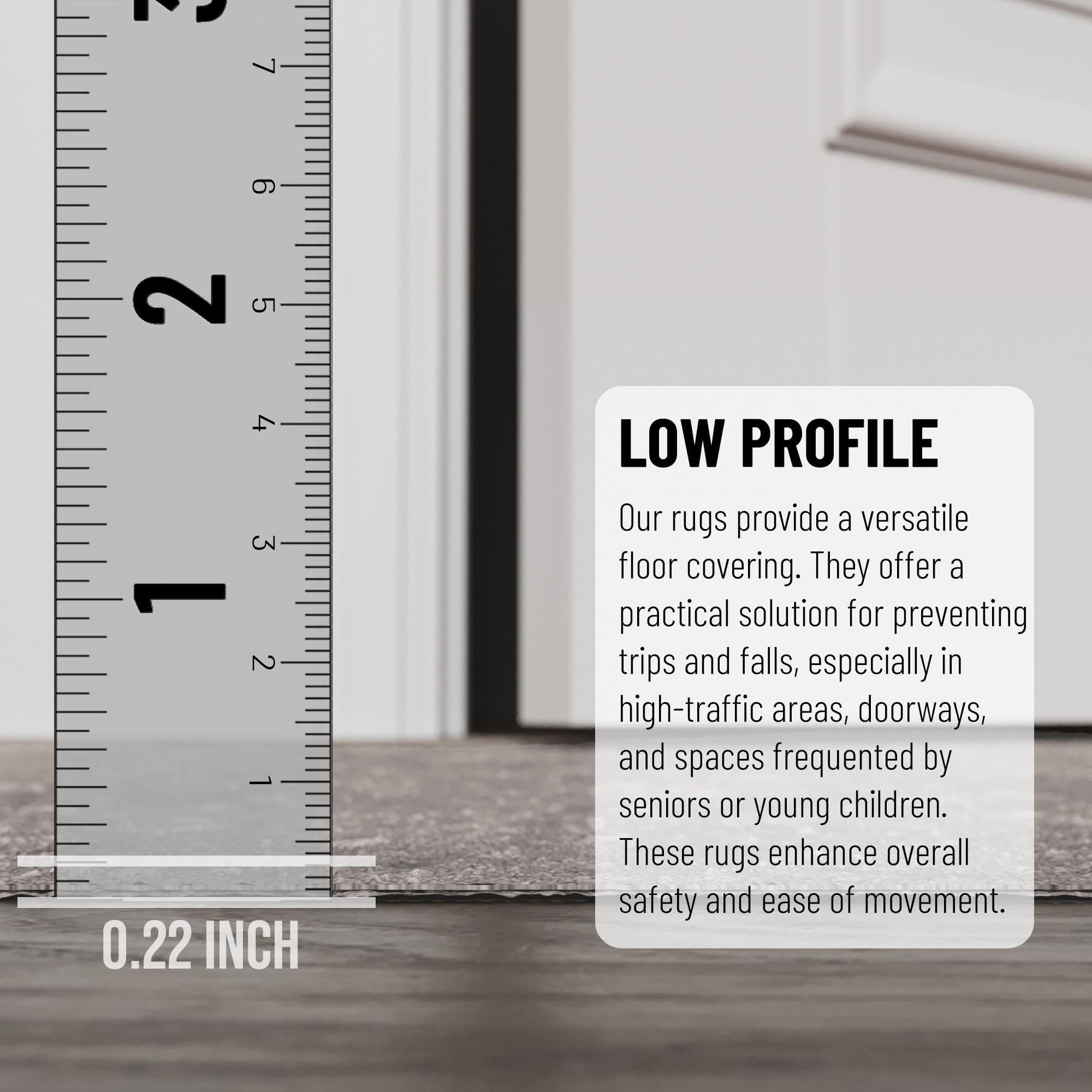 Ottomanson Solid Design Non-Slip Rubberback 8X12 Indoor/Outdoor Area Rug For Living Room, Bedroom, Dining Room, Garage, Patio, 8