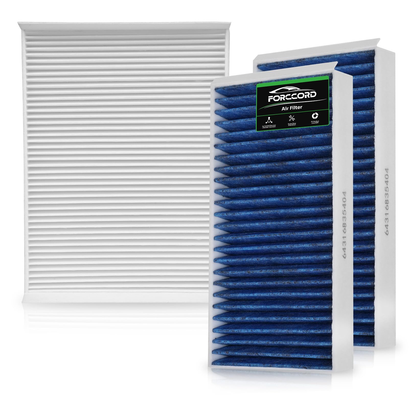Forccord Cabin Air Filter kit Fits for Mercedes GLE350 GLE400 GLE450 2016-19, ML350 ML550 2012-15, GLS450 GLS550 GLS63 2017-19, 
