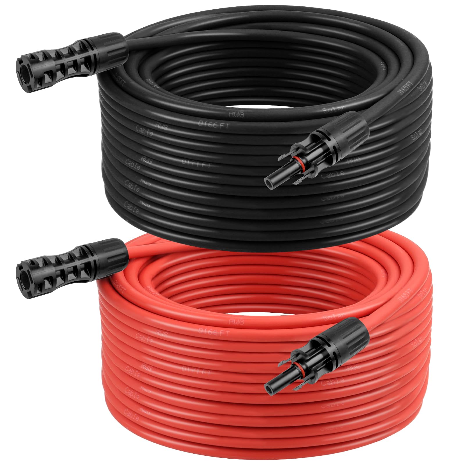Kimbluth 8 AWG Solar Extension Cable 100FT Black + 100FT Red, 8 Gauge Solar Panel Wire Male to Female Tinned Copper Wire for Sol