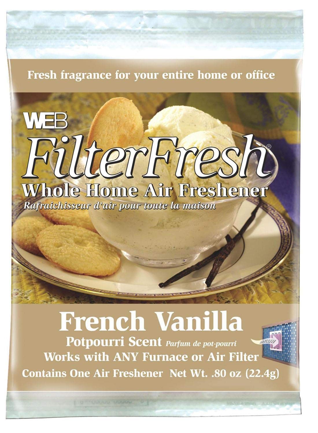 WEB FilterFresh Whole Home French Vanilla Air Freshener 0.8 Ounce (Pack of 1)