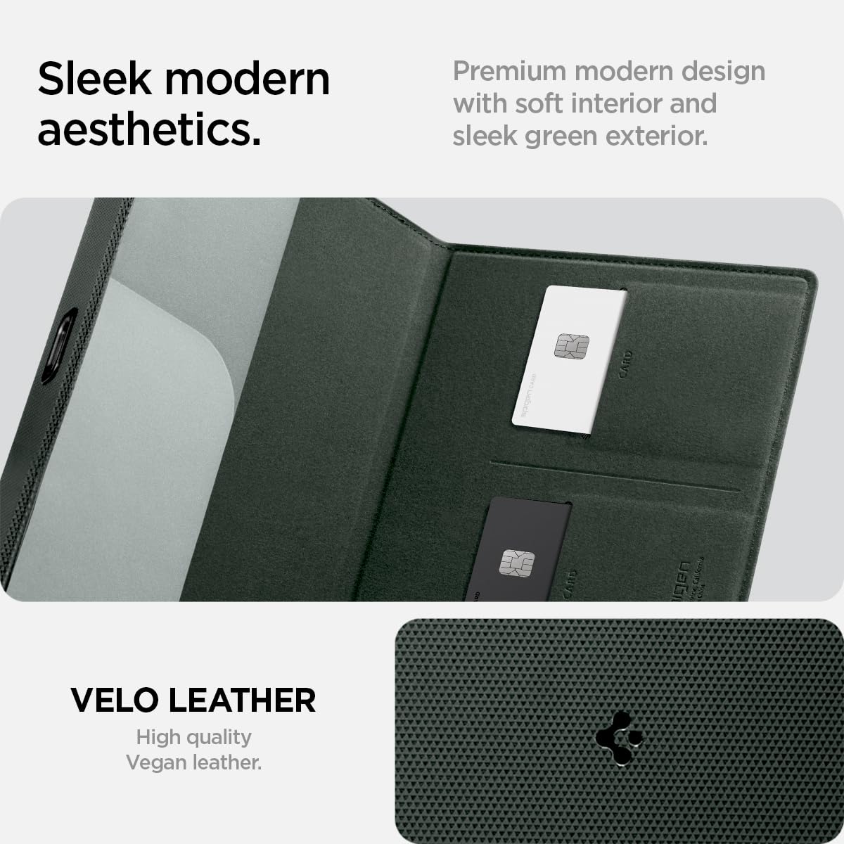 Spigen Car Registration And Insurance Card Holder Velo Vegan Premium Leather Designed For New Tesla Model Y 2025 Refresh Model 3
