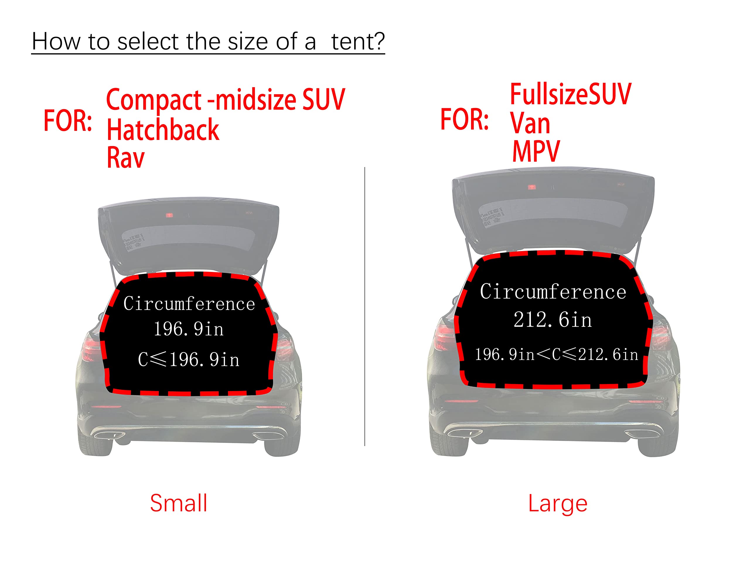 Hasika Suv Camping Tent Car Tailgate Shade Awning With Screen Net Midsize To Full Size Suv Van Waterproof 3000 Mm Upf 50+ Black