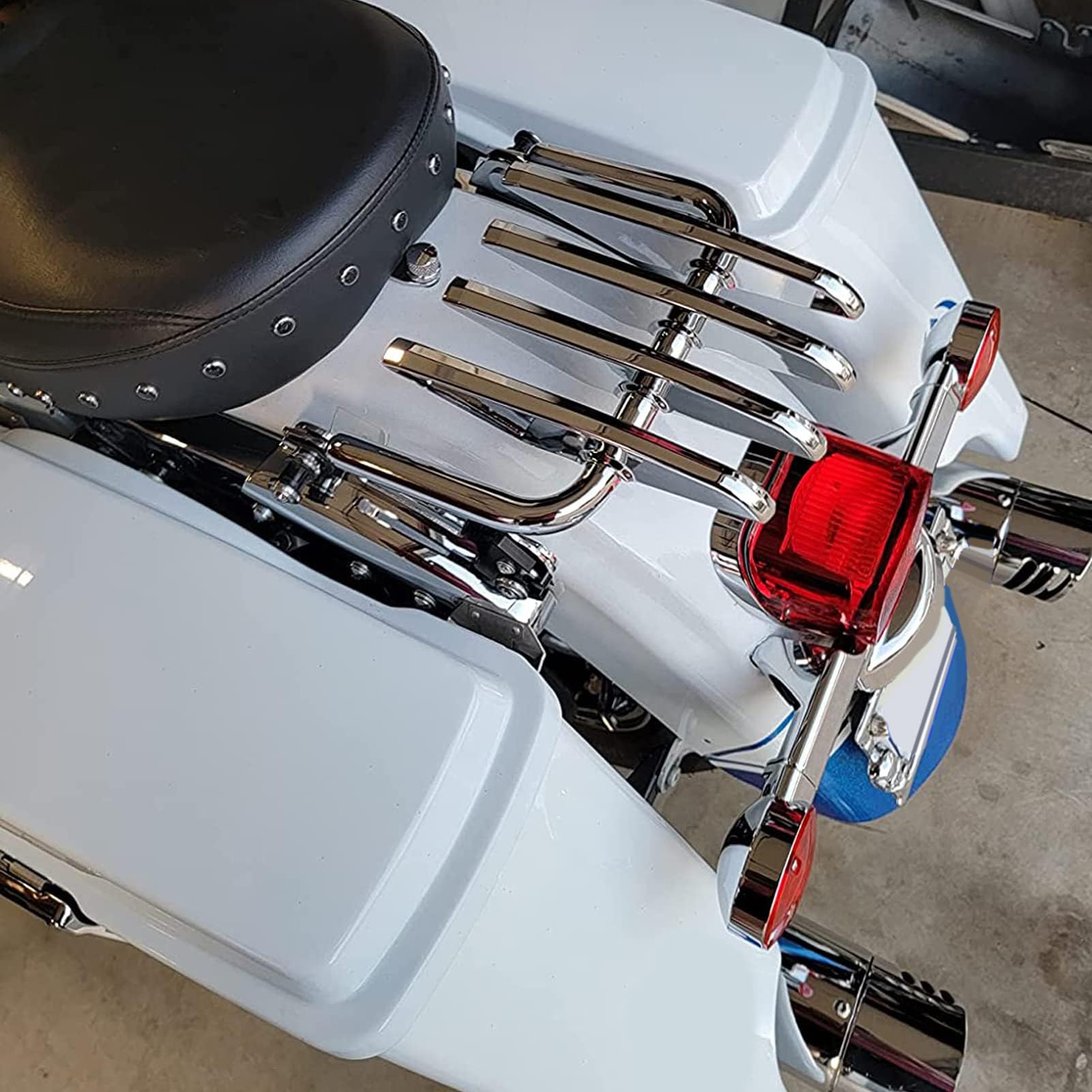 Dasen Chrome Mounting Stealth Luggage Rack Detachable Compatible With 2009-2024 Harley Davidson Touring Road King Electra Road S