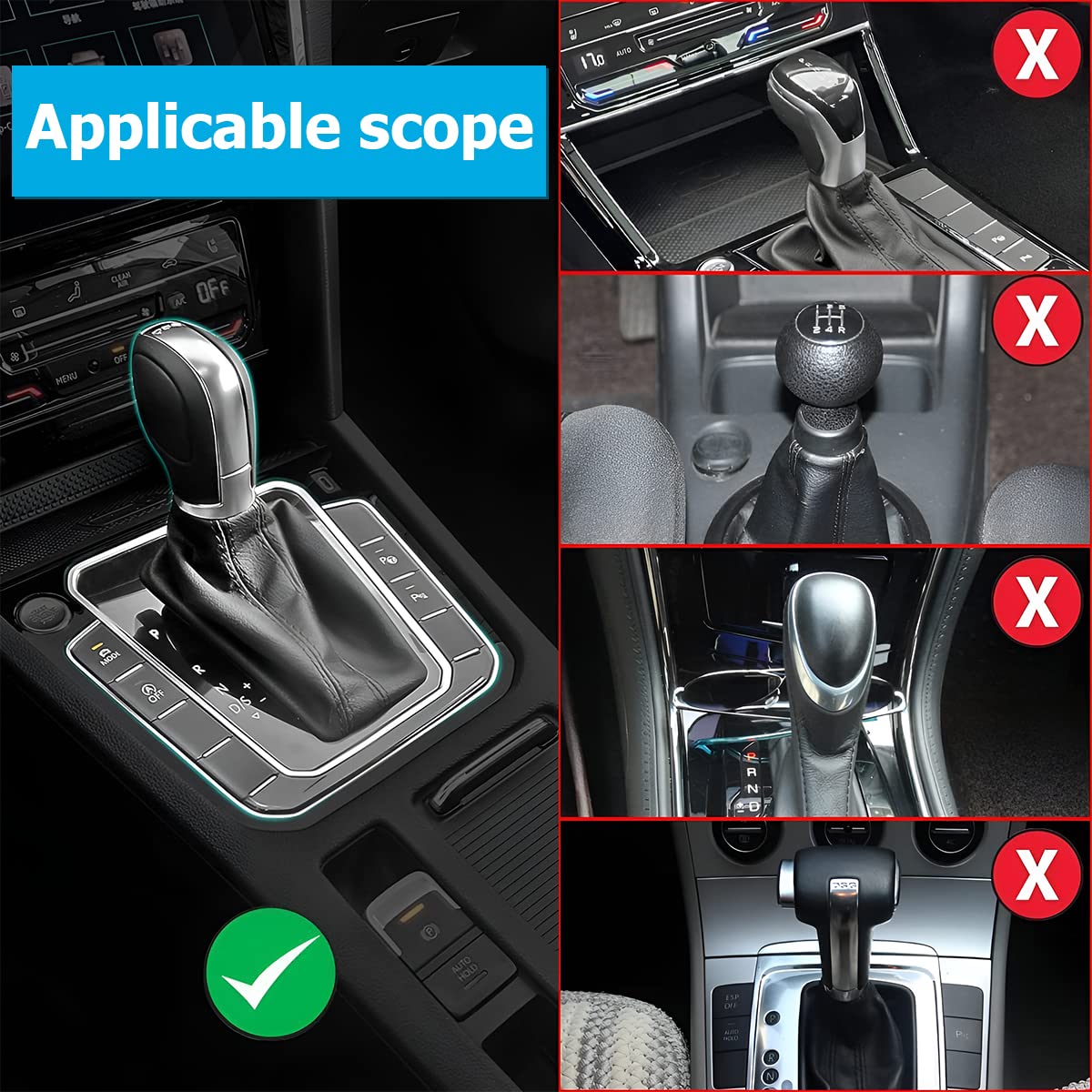 zipelo 2 Pack Car Gear Shift Knob Cover, Anti-Slip Auto Knob Gear Stick Protector, Comfortable Silicone Handbrake Shifter Cover