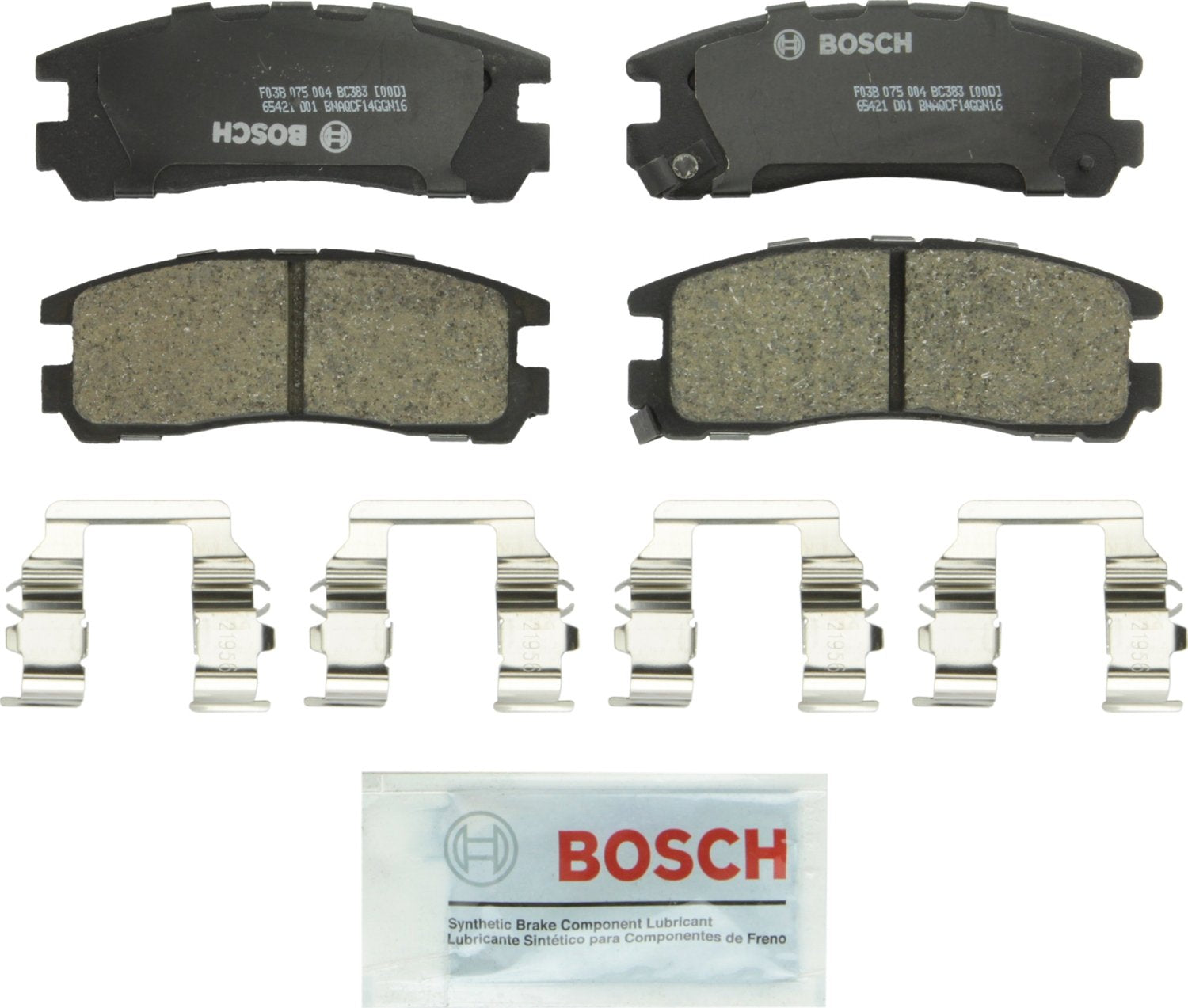 BOSCH BC383 QuietCast Premium Ceramic Disc Brake Pad Set - Compatible with Select Chrysler Sebring; Dodge Avenger, Stealth, Stra