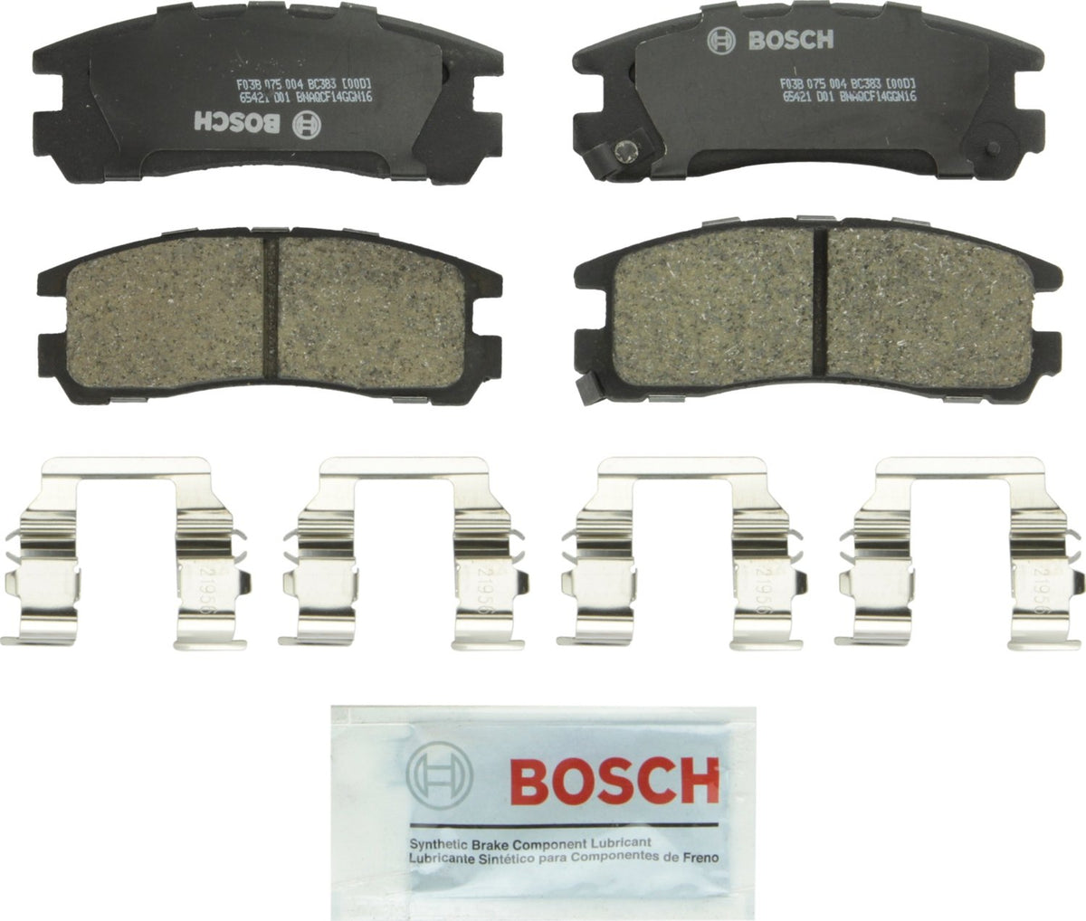 BOSCH BC383 QuietCast Premium Ceramic Disc Brake Pad Set - Compatible with Select Chrysler Sebring; Dodge Avenger, Stealth, Stra