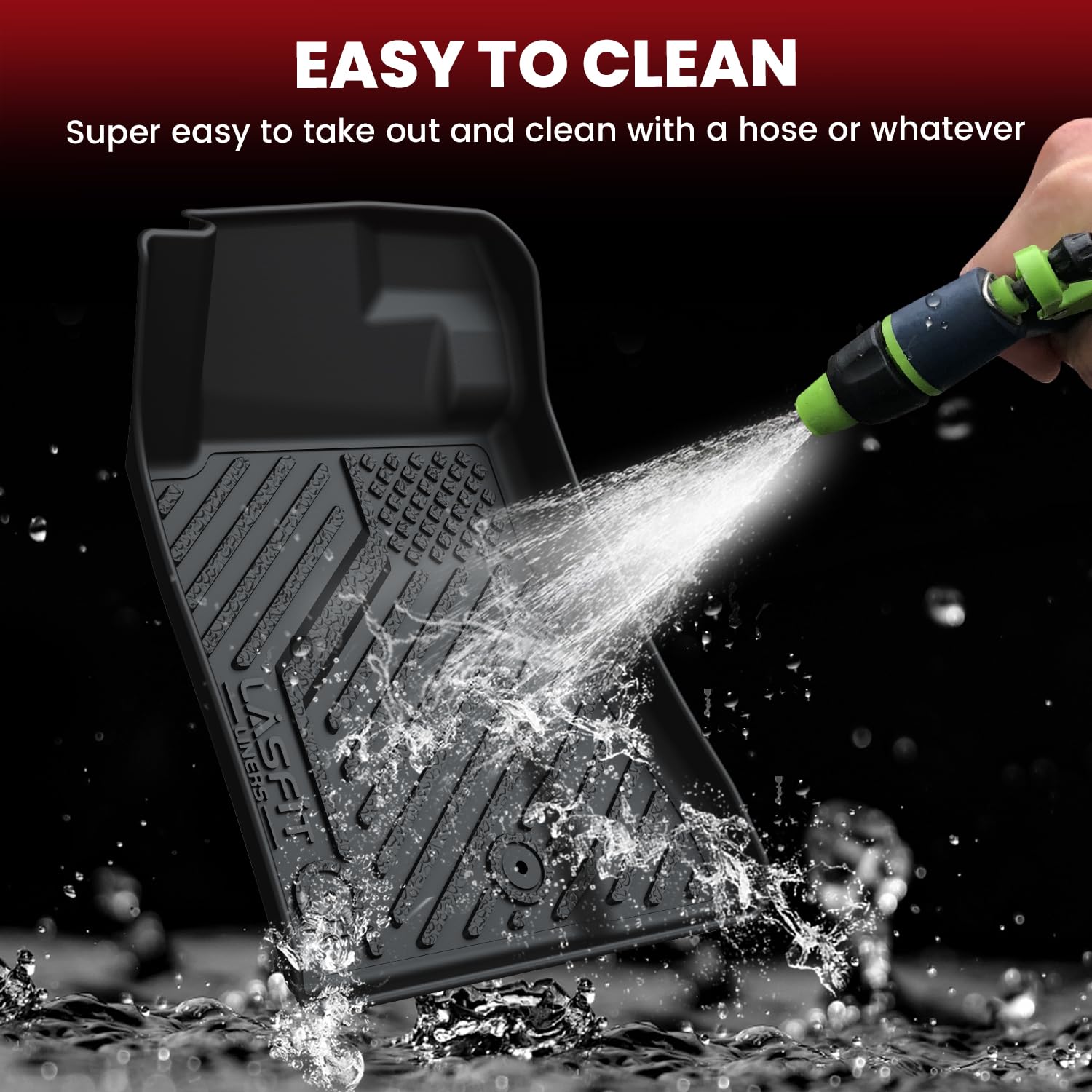 Lasfit Floor Mats And Trunk Mat For Ford Mustang 2015-2025 (Cargo W/O Subwoofer Box) All Weather Protector Tpe Car Floor Liners,