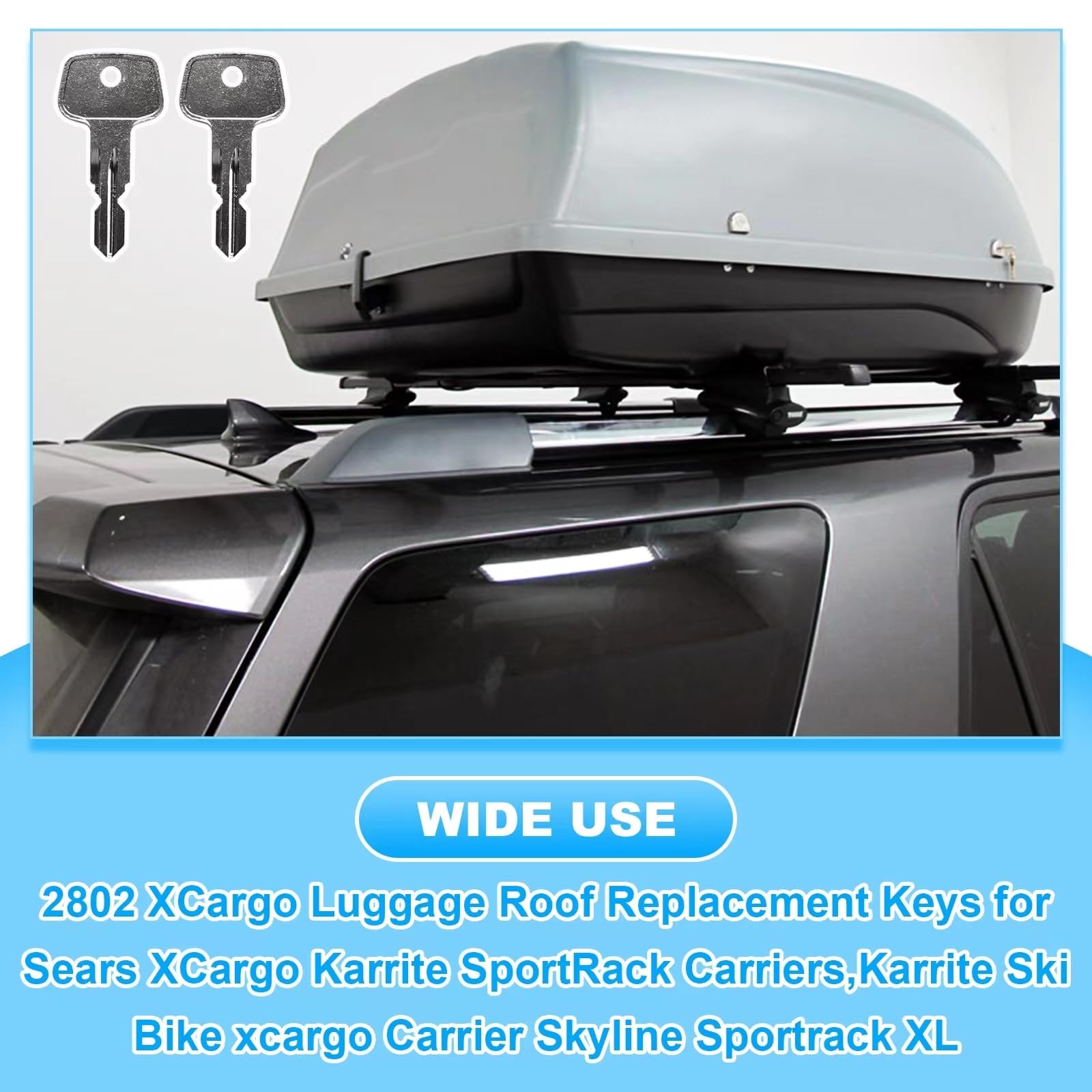 2802 X-Cargo Roof Rack Key,XCargo Luggage Roof Replacement Key for Sears XCargo Karrite Sport Rack Carriers,Karrite Ski Bike xca