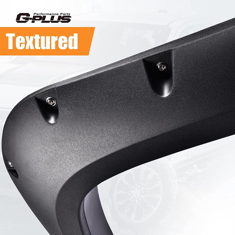 G-PLUS Pocket Rivet Fender Flares for 99-06 Chevy Silverado, Black Polypropylene, Not for Dually & Step-side Models