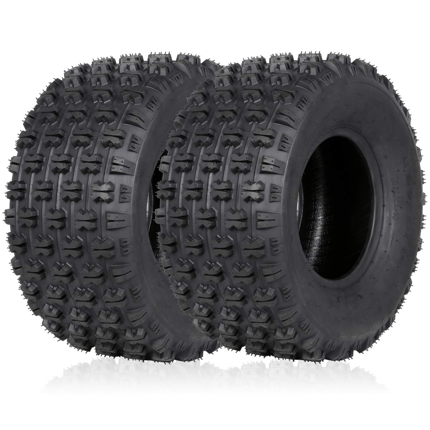 Weize Atv Utv All-Terrain Tires 25X8-12 Front & 25X10-12 Rear, 6 Pr, Set Of 4