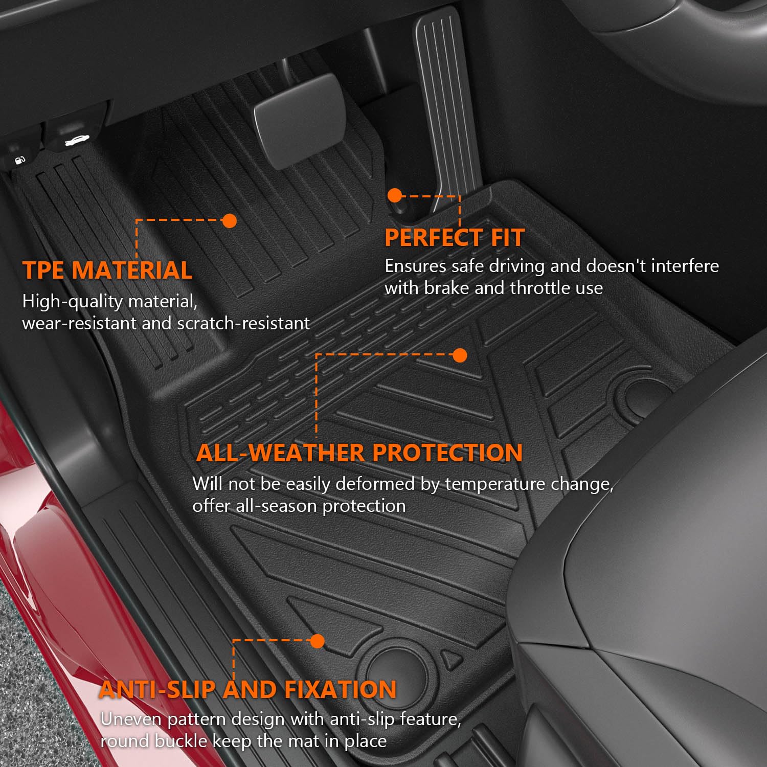 Powoq Floor Mats Compatible With 2017-2022 Mazda Cx-5 Trunk Mat Tpe Backrest Mat Replacement For Mazda Cx-5 2017-2022 Accessorie