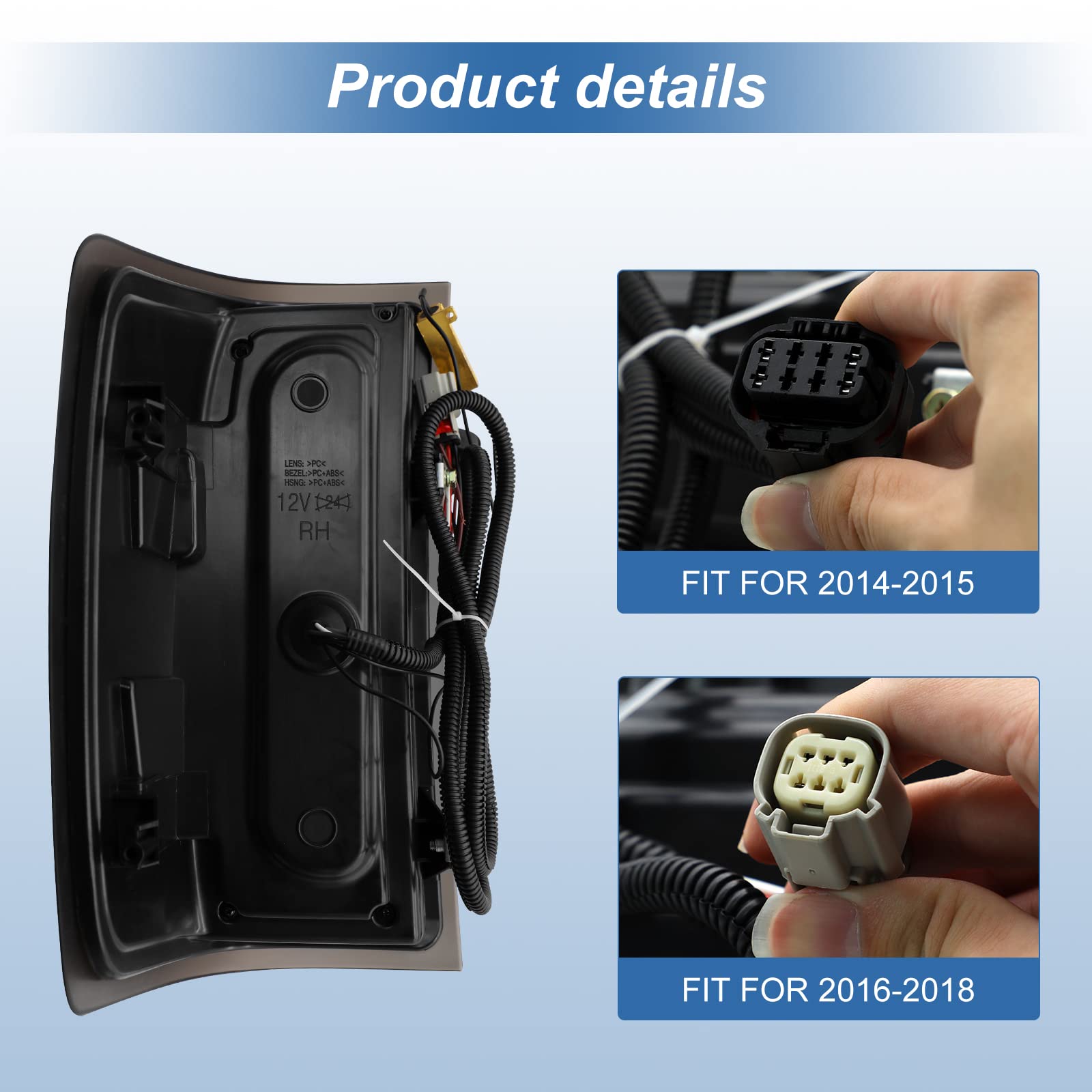 Led Tail Light Assembly For 2014-2018 Chevy Silverado 1500, 2016 2017 2018 2019 Chevy Silverado 2500Hd 3500Hd Smoked Rear Taillight Lamp With Brake Turn Signals Reverse Light Driver &Passenger Side