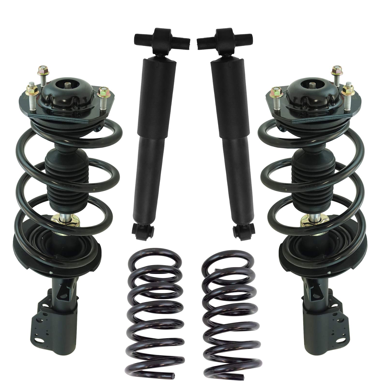 Trq 6 Piece Front & Rear Complete Strut Assembly & Shock Absorber Kit With Rear Coil Spring Kit Set For 2013-2016 Acadia / 2017