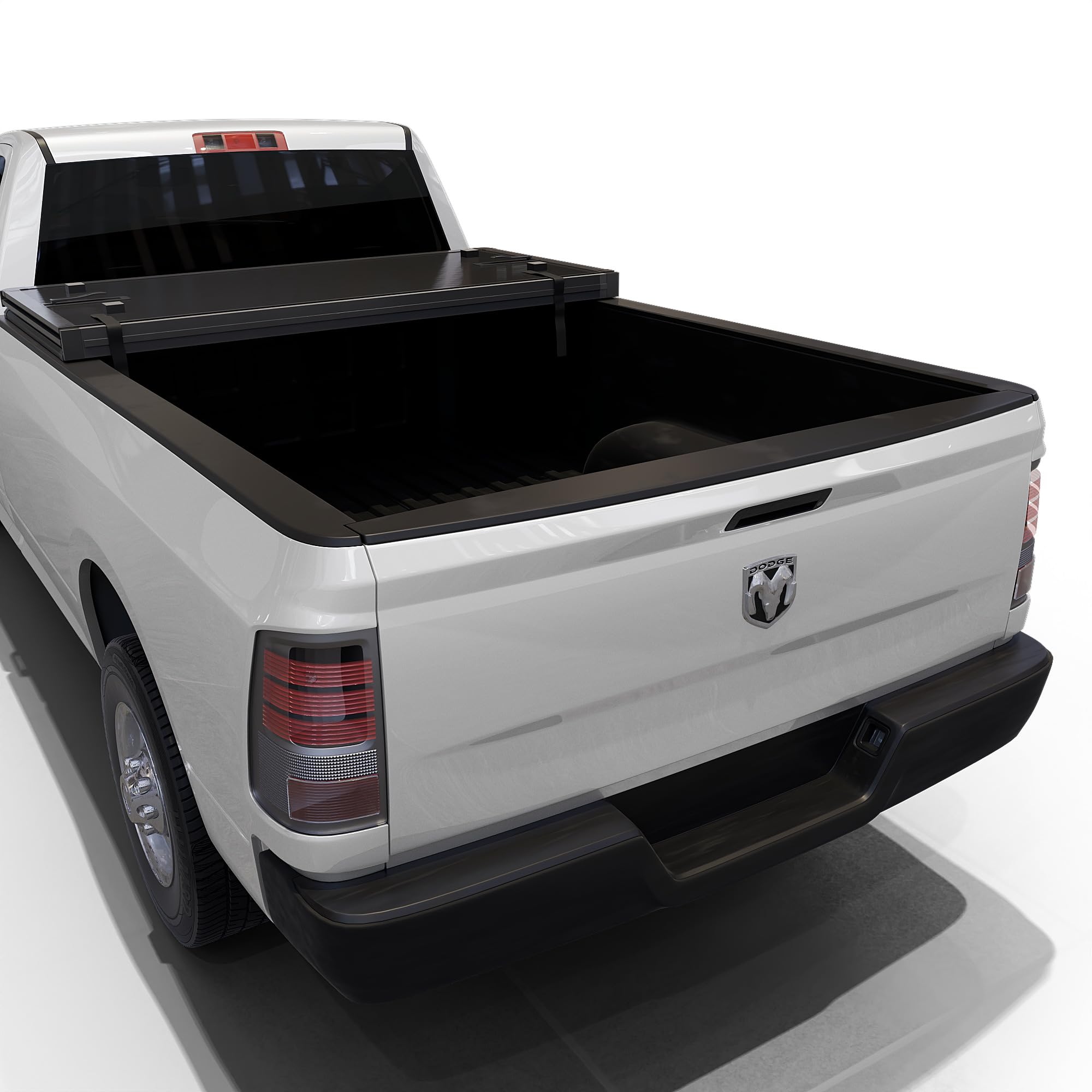 Toptiny Hard Folding Truck Bed Tonneau Cover|Htf081|Fits Dodge Ram 1500(2002-2025), 2500&3500(2003-2025) 8Ft Long Box W/O Rambox