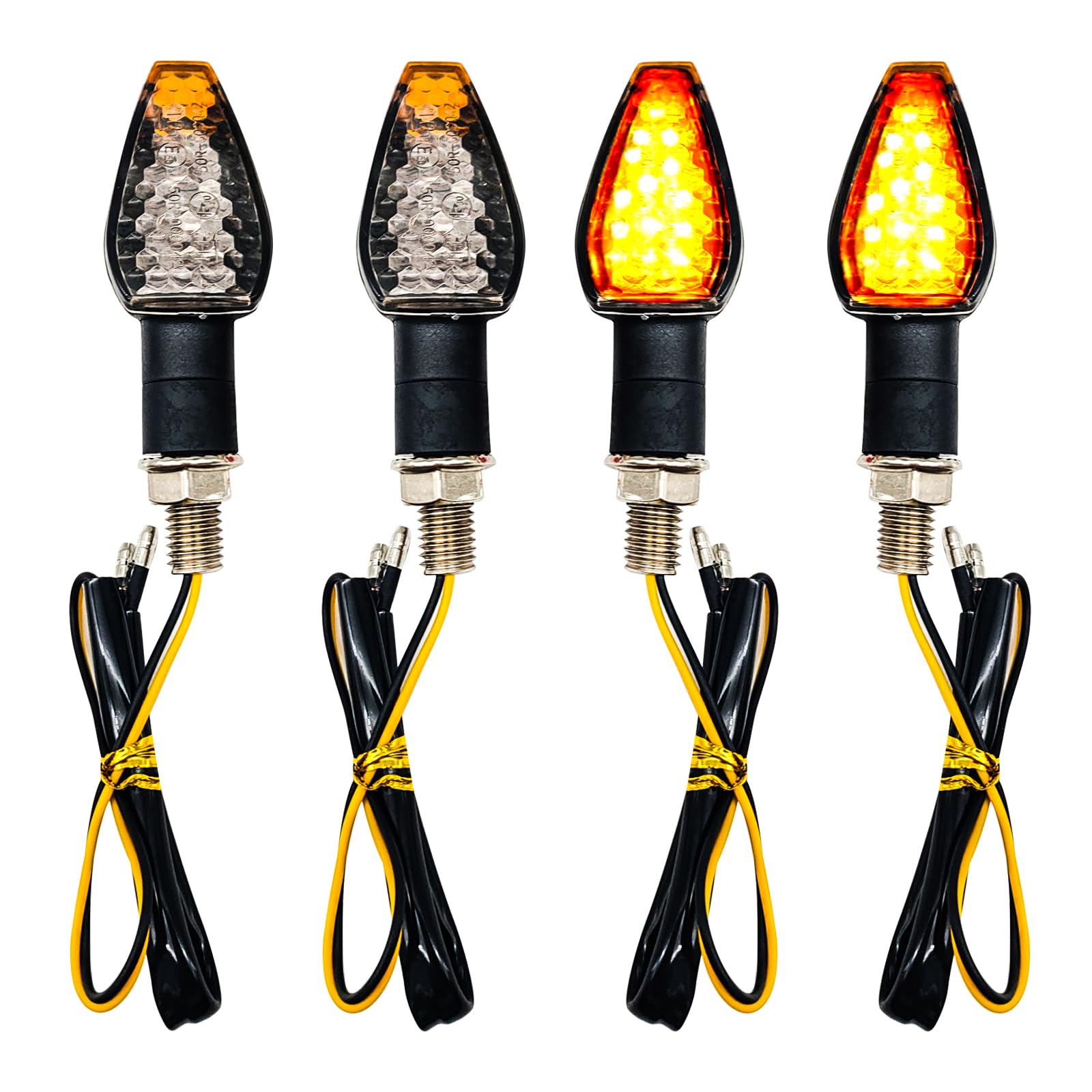 4Pcs Mini Stalk Arrow Light Motorcycle Turn Signal Lights Motorcycle Front Rear Lights Suitable For All Kinds Of 12V Locomotive