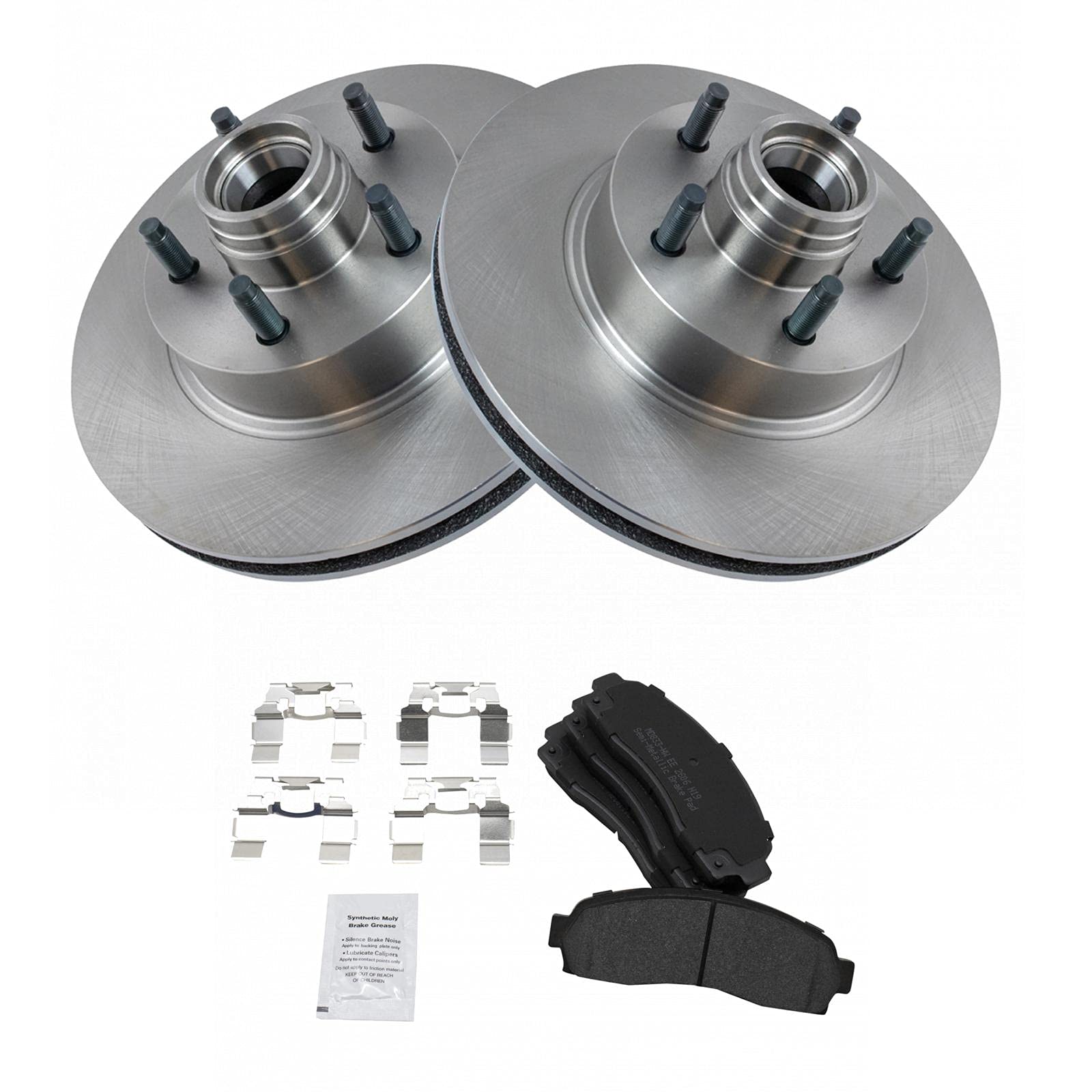 Trq Front Brake Pad & Rotor Kit Brake Pads Brake Rotor Semi-Metallic Compatible With 2003-2011 Ford Ranger