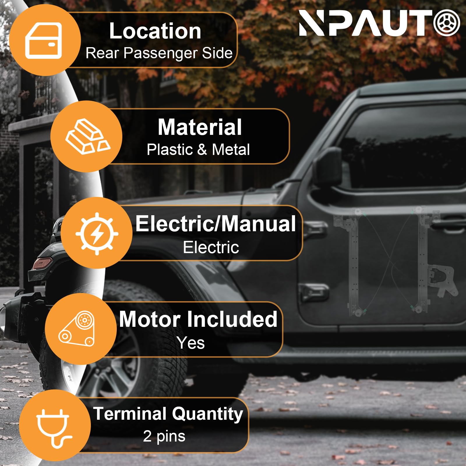 Rear Passenger Side Power Window Regulator With Motor Assembly Replacement For Chevy Silverado Suburban 1500 2500 Gmc Sierra Yuk