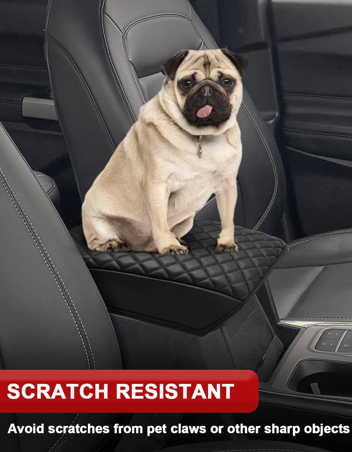 Kbh Center Console Armrest Cover For Ford Explorer 2020 2021 2022 2023 2024 2025, Vinyl Leather Trim, Car Middle Console Lid Cus