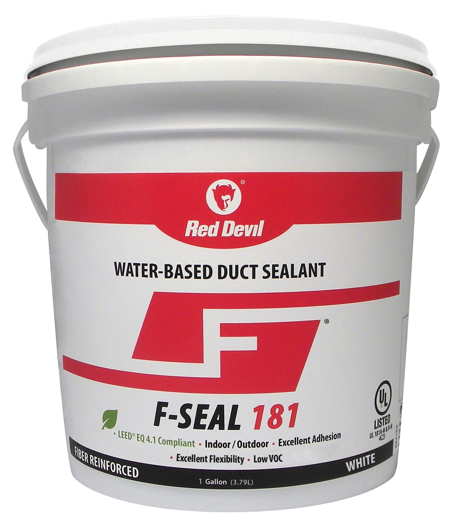 Red Devil 0841Dw F-Seal 181 Fiber Reinforced Water Based Duct Sealant, 1 Gallon, White, 2 Pack