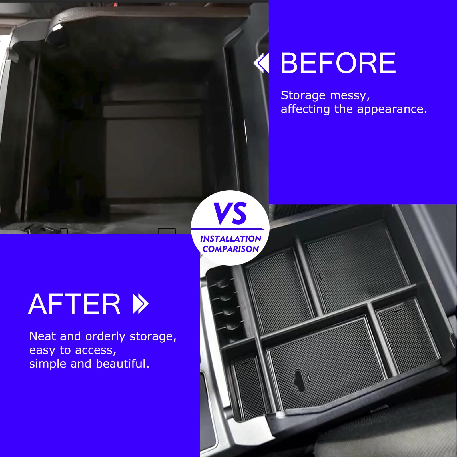 Xxciwp 2018 F150 Console Tray Center Console Organizer Tray For 2015-2020 Ford F-150 Raptor Mid Armrest Glove Storage Box For Fo