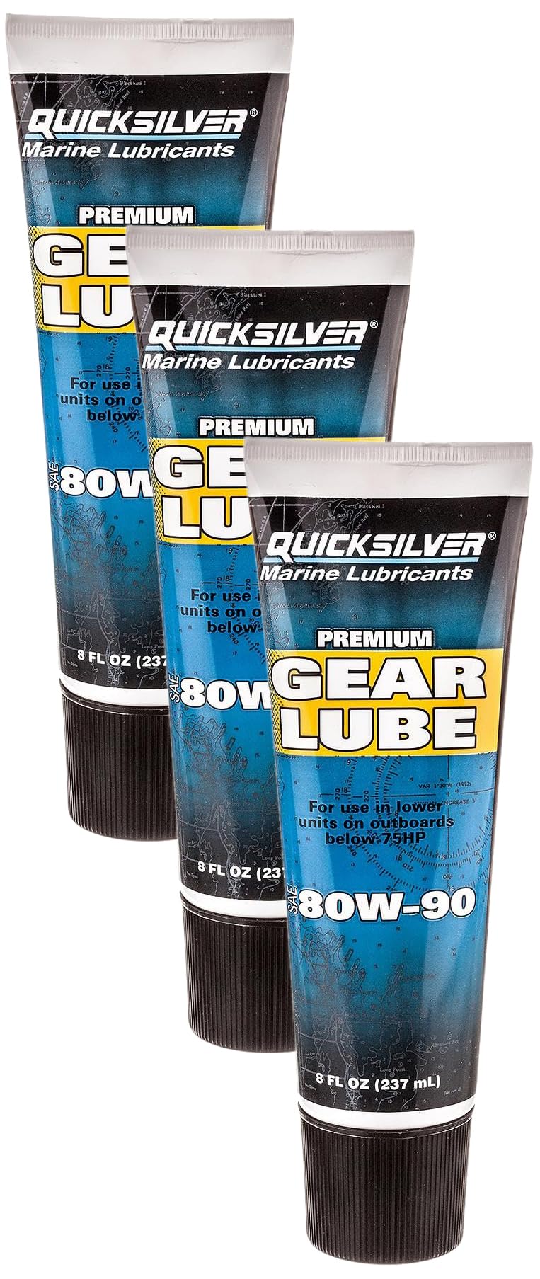 Quicksilver By Mercury Marine 80W-90 Premium Gear Lube, Marine Engine, 9 Oz. (Pack Of 3)