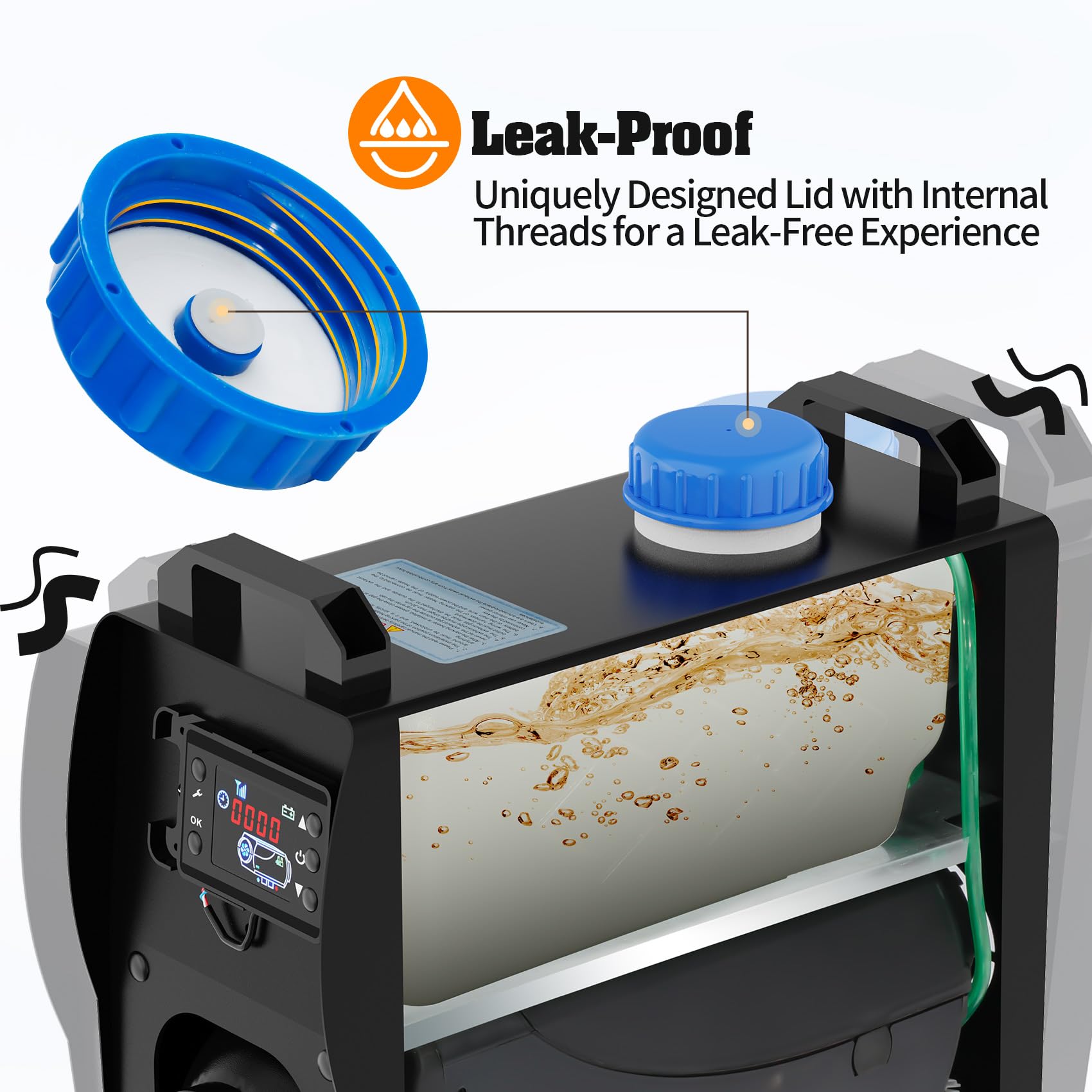 RONPOW 8KW Diesel Heater, 12V/24V All in One Portable Diesel Air Heaters with 5L Tank, Remote Control, LCD Display and Silencer