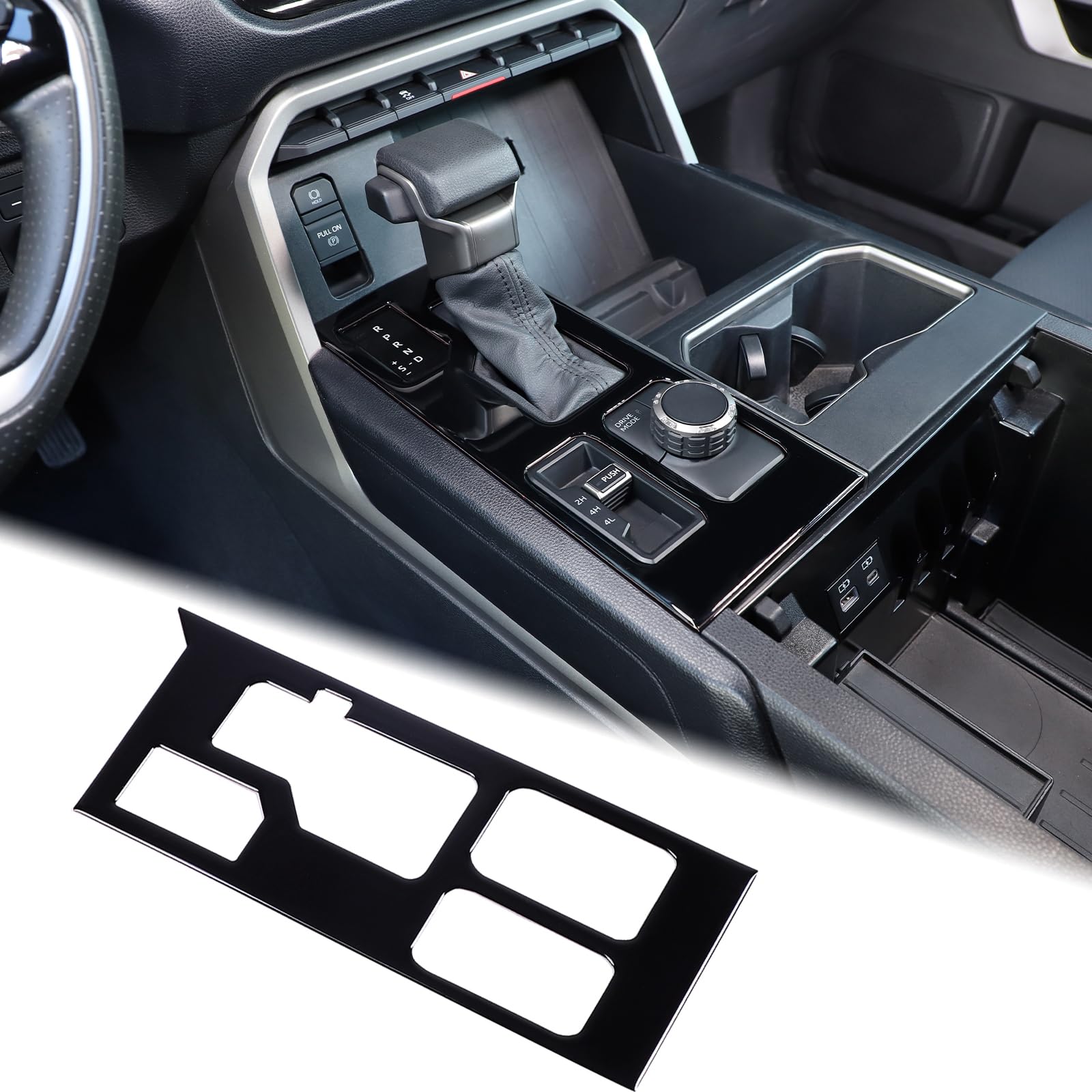 Aunginsy Car Central Control Gear Shift Panel Trim Cover Compatible With Toyota Tundra/Sequoia 2022-2024 Pickup Gear Shifter Con