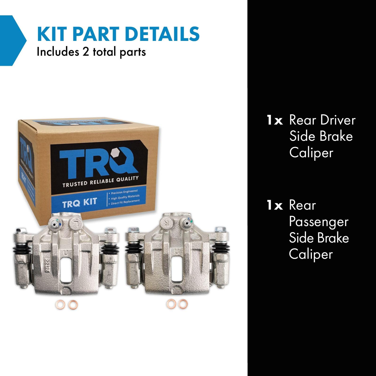 Trq Rear Brake Caliper Set Compatible With 2009-2010 Kia Rondo