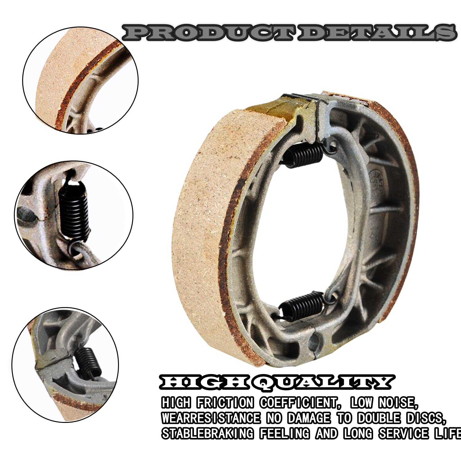 Cg125 105Mm Brake Shoe Pad For Ct200U Mb200 Bt200X Motorsports Mini Bike Crf70 Taotao Gy6 49Cc 50Cc Scooter Moped Atv 6.5 Hp 196
